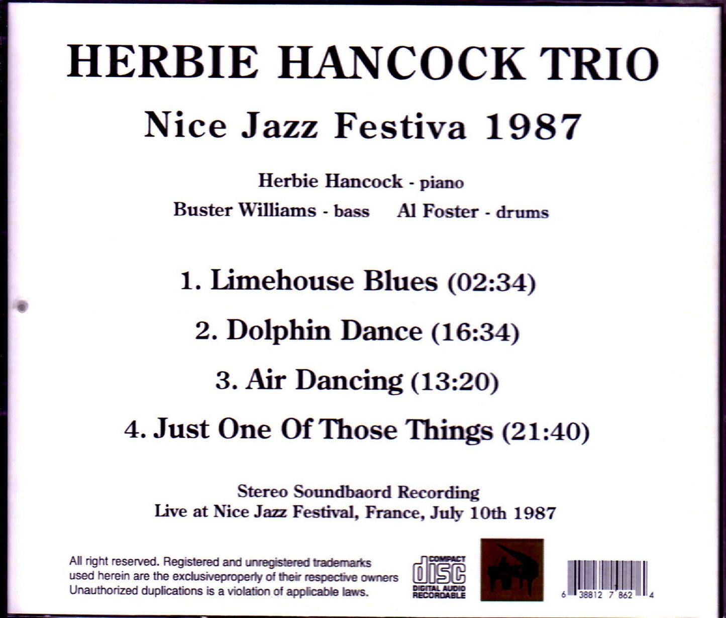 Herbie Hancock Trio/France 7.10.1987