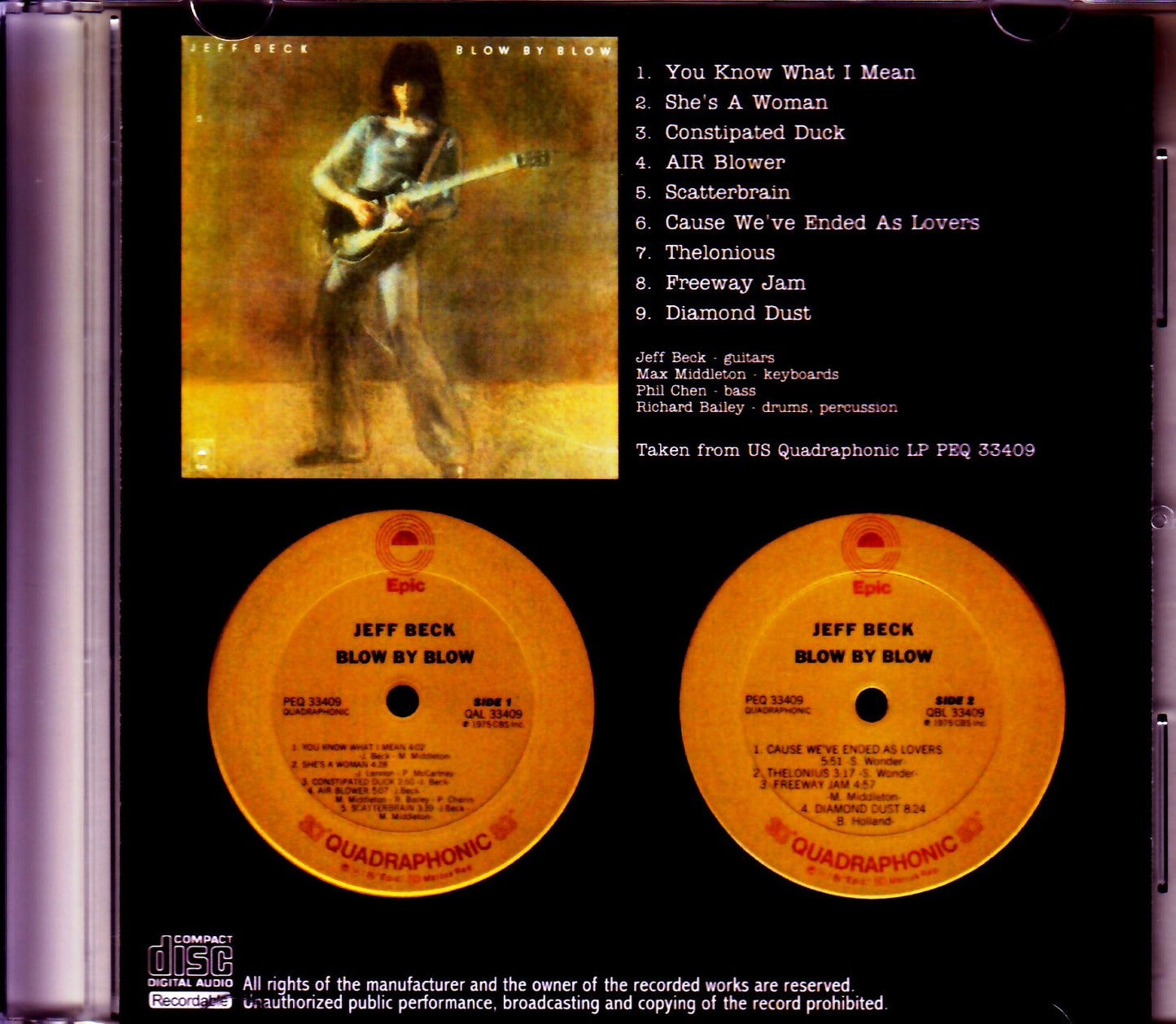 Jeff Beck/Blow by Blow US Quadraphonic LP Ver.