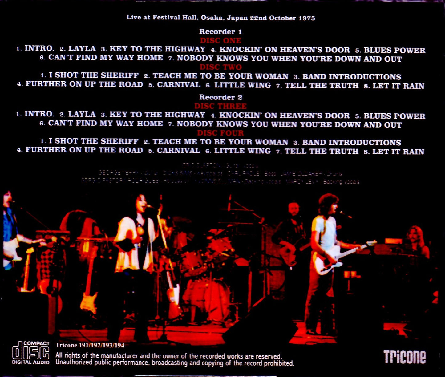 Eric Clapton/Osaka,Japan 10.22.1975 Upgrade Complete