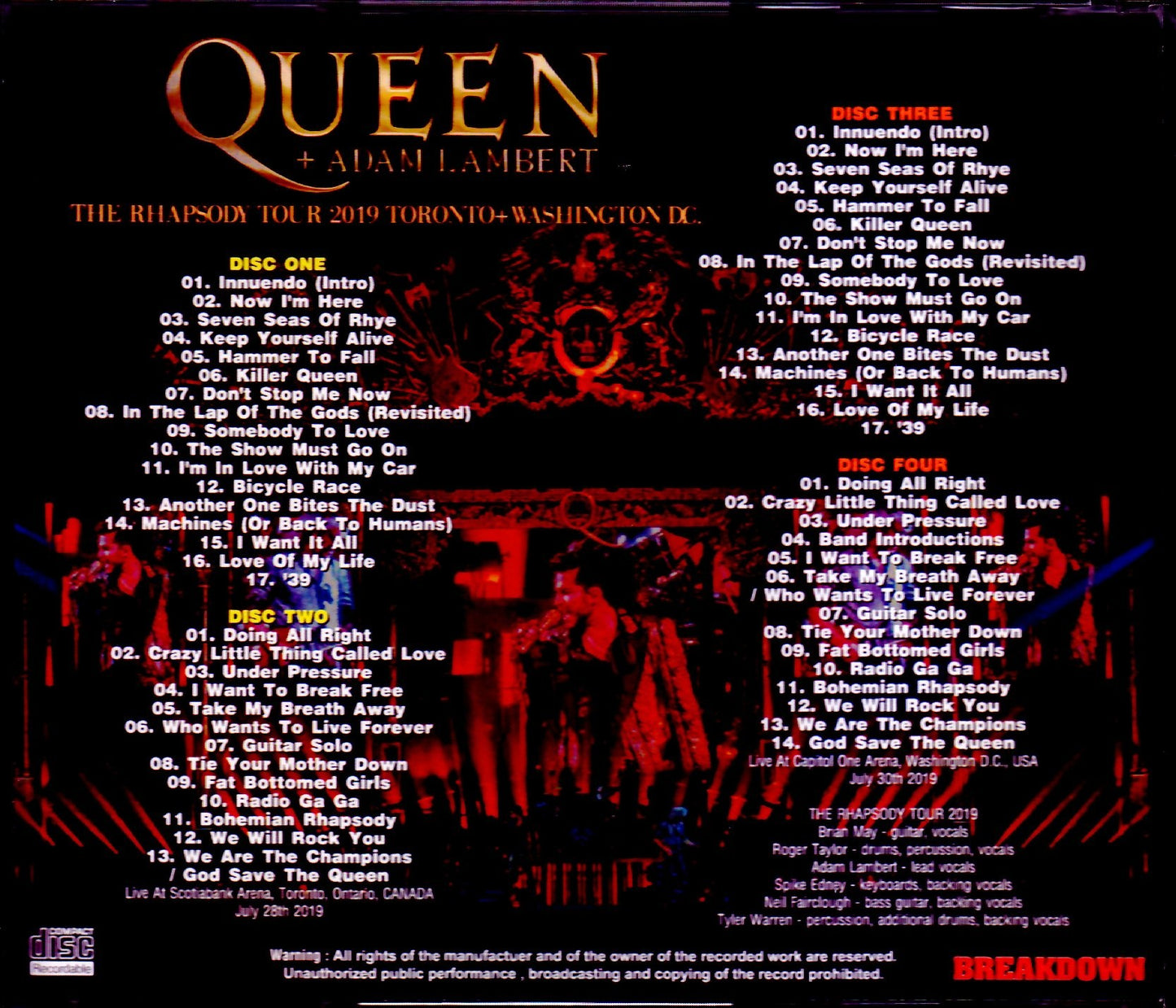Queen,Adam Lambert/Canada 2019 & more
