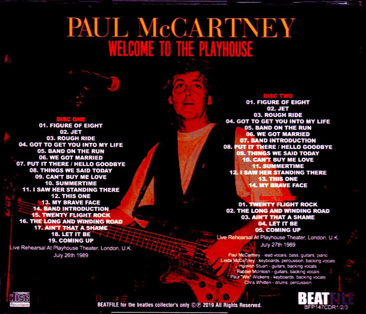 Paul McCartney/London,UK 1989 Rehearsals 2Days