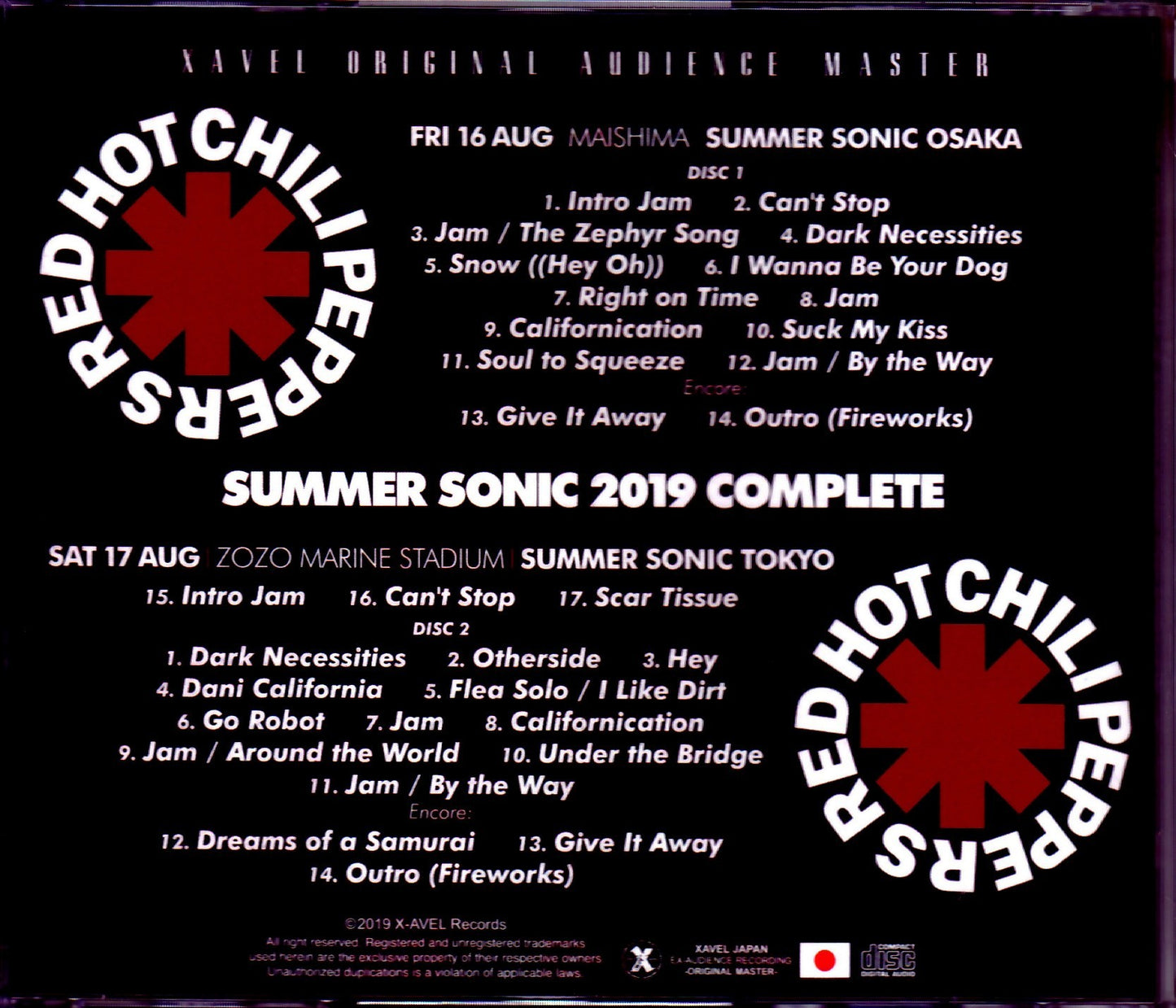 Red Hot Chili Peppers/Osaka & Chiba,Japan 2019