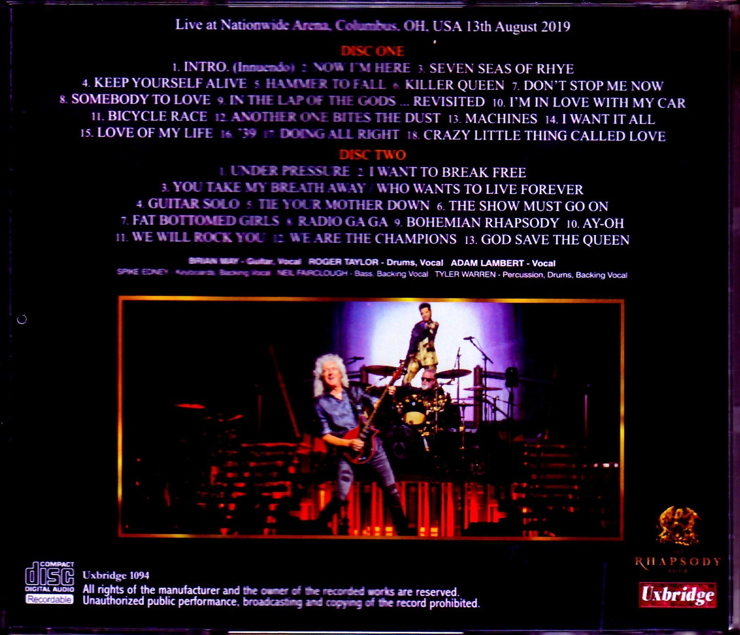 Queen,Adam Lambert/OH,USA 2019