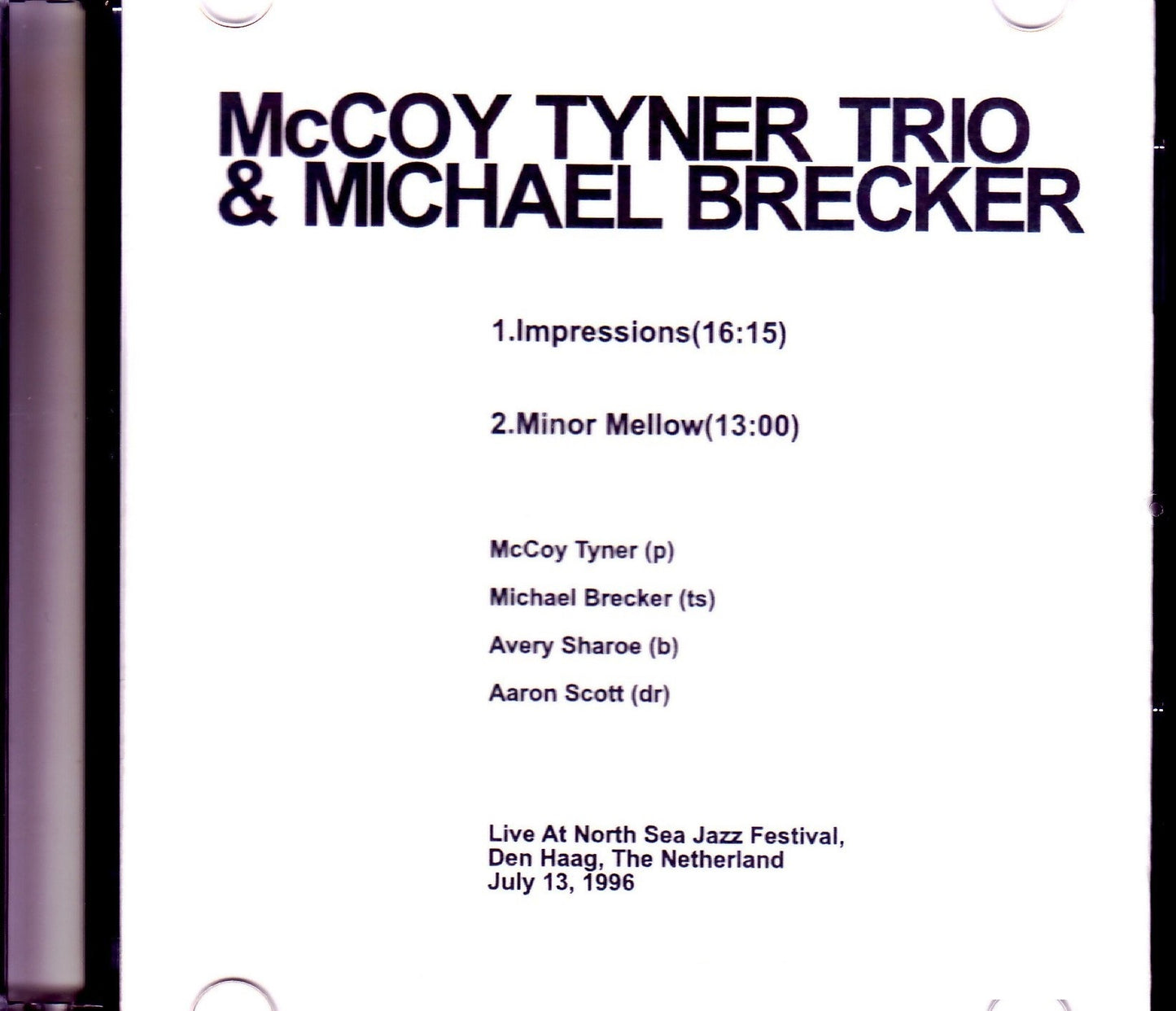 McCoy Tyner Trio, Michael Brecker/Netherlands 1996