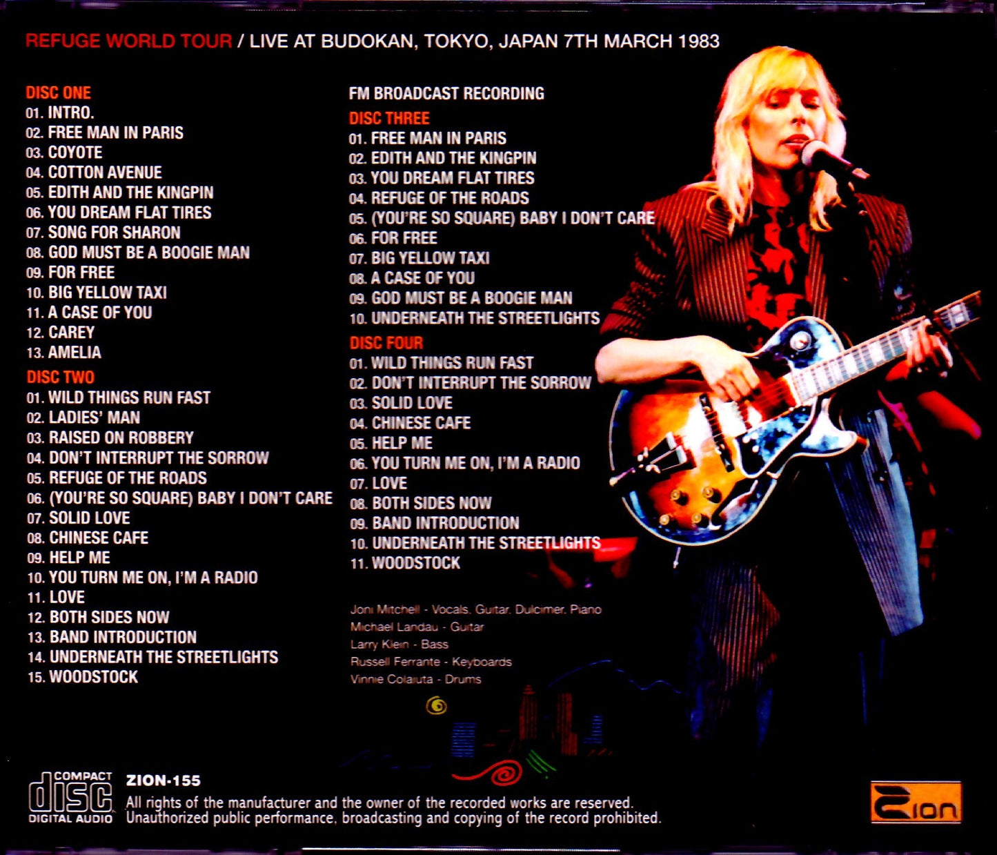 Joni Mitchell/Tokyo,Japan 3.7.1983 FM Broadcast & AUD Rec