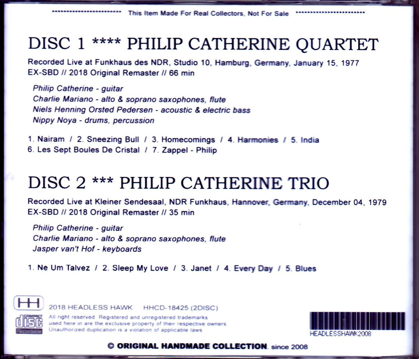 Philip Catherine Quartet & Trio/Germany 1977 & more