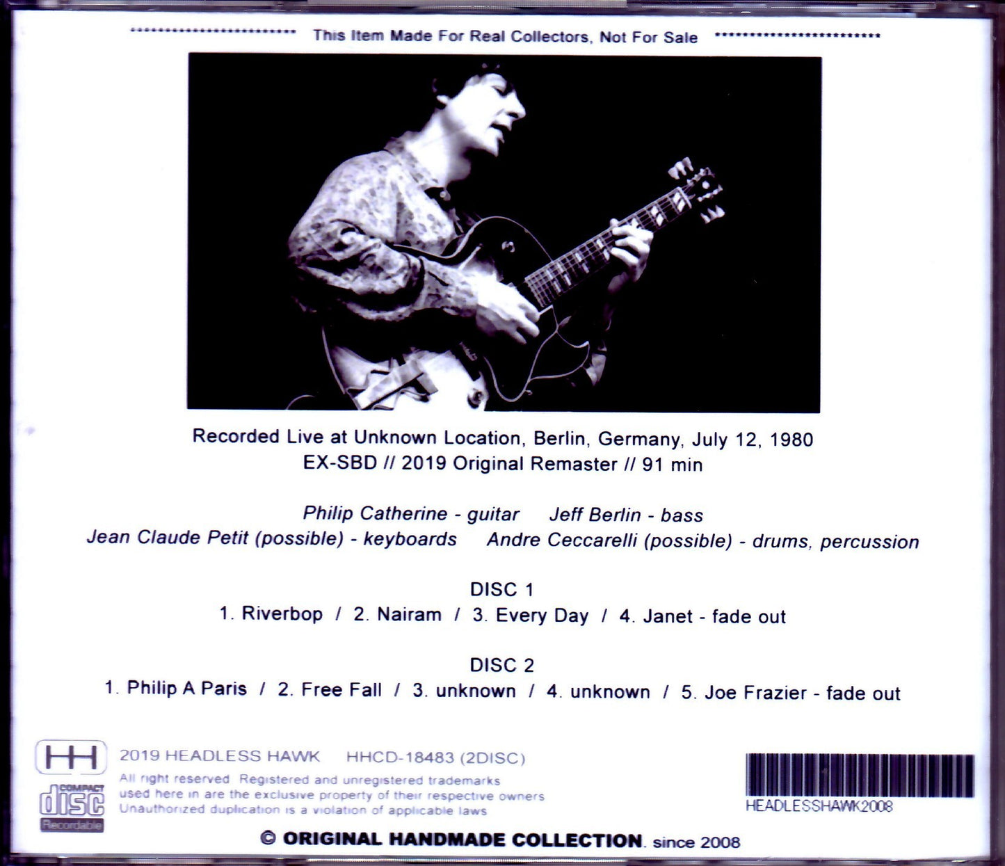 Philip Catherine Quartet, Jeff Berlin/Germany 1980