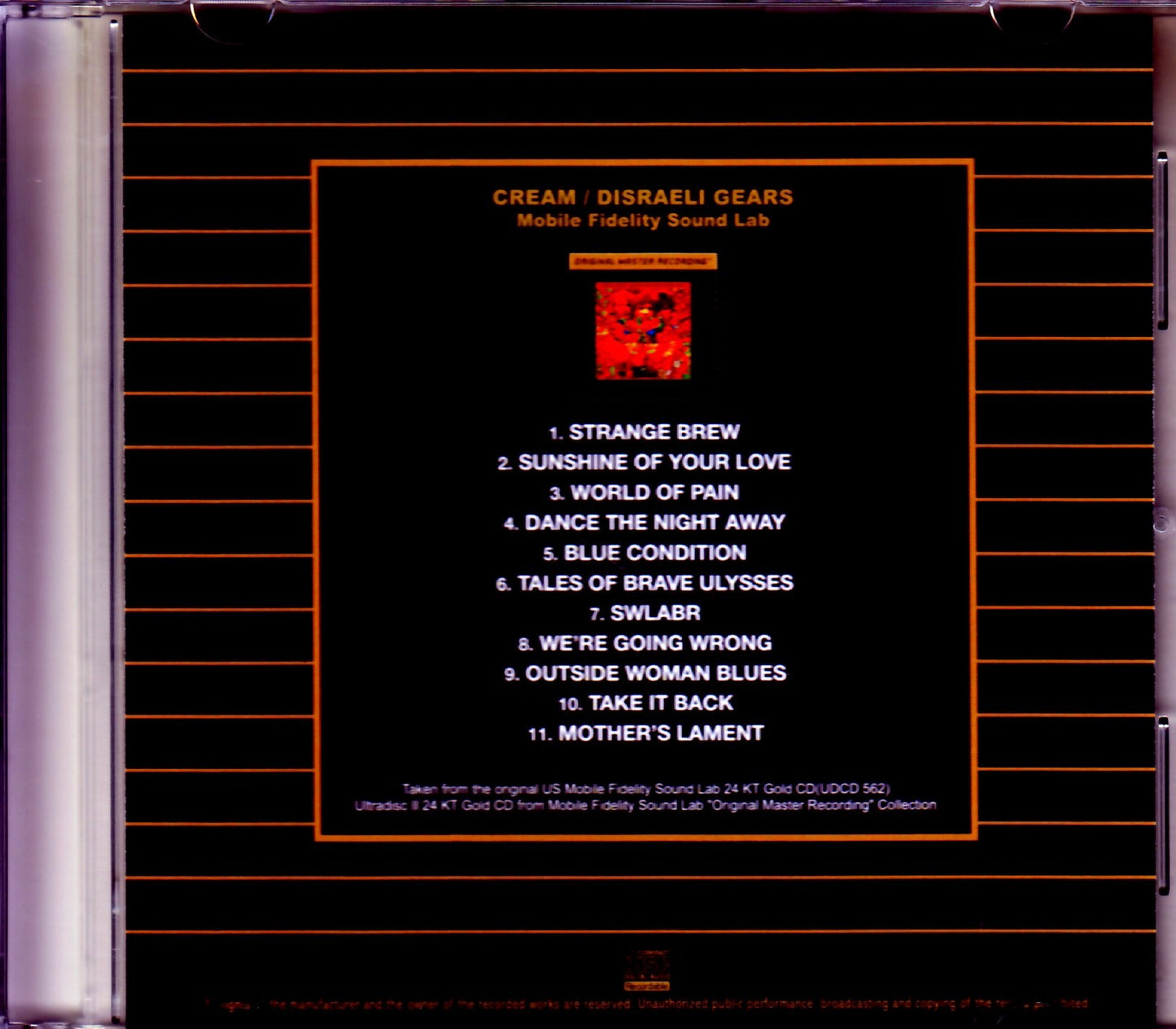 Cream/Disraeli Gears Original US Mobile Fidelity Sound Lab