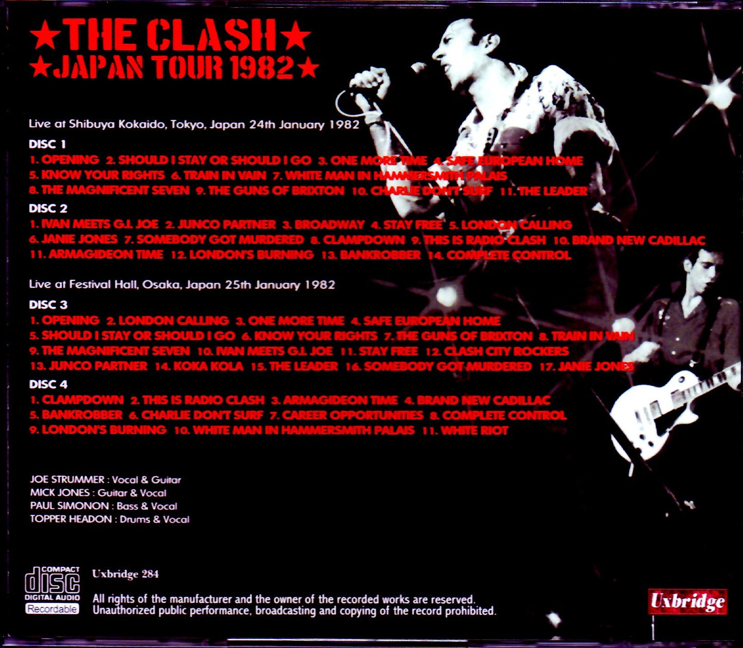 The Clash/Tokyo & Osaka,Japan 1982