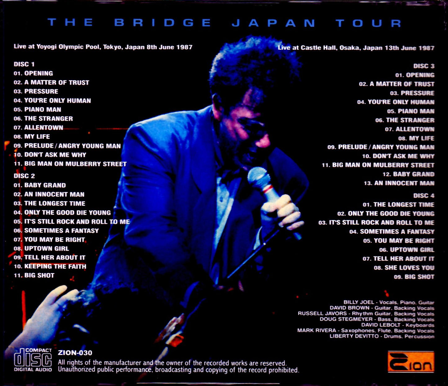 Billy Joel/Tokyo & Osaka,Japan 1987 Complete