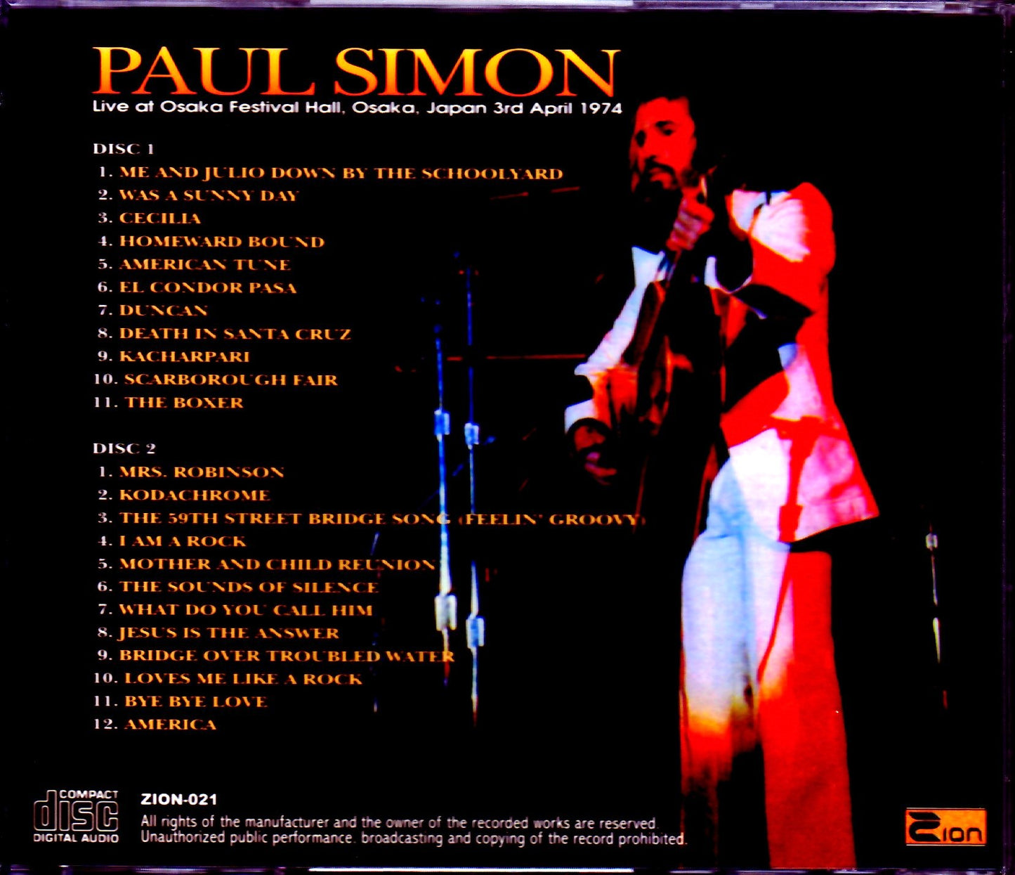 Paul Simon/Osaka, Japan 1974