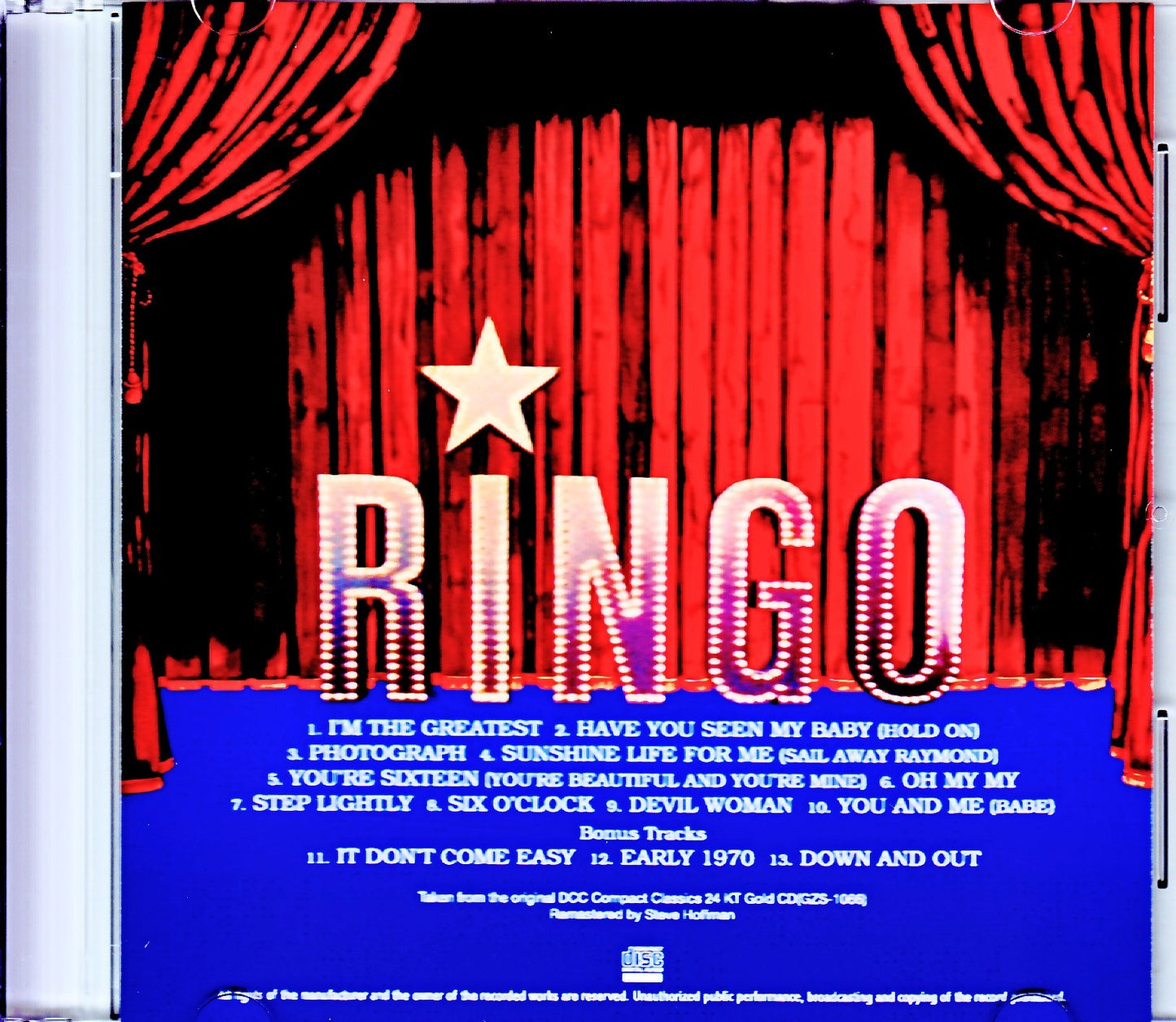 Ringo Starr/Ringo Original DCC Compact Classics