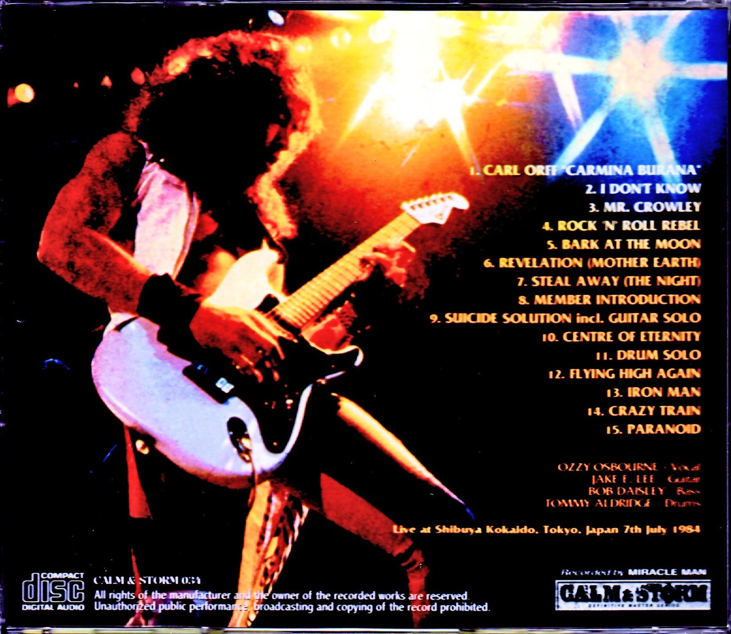Ozzy Osbourne/Tokyo,Japan 7.7.1984