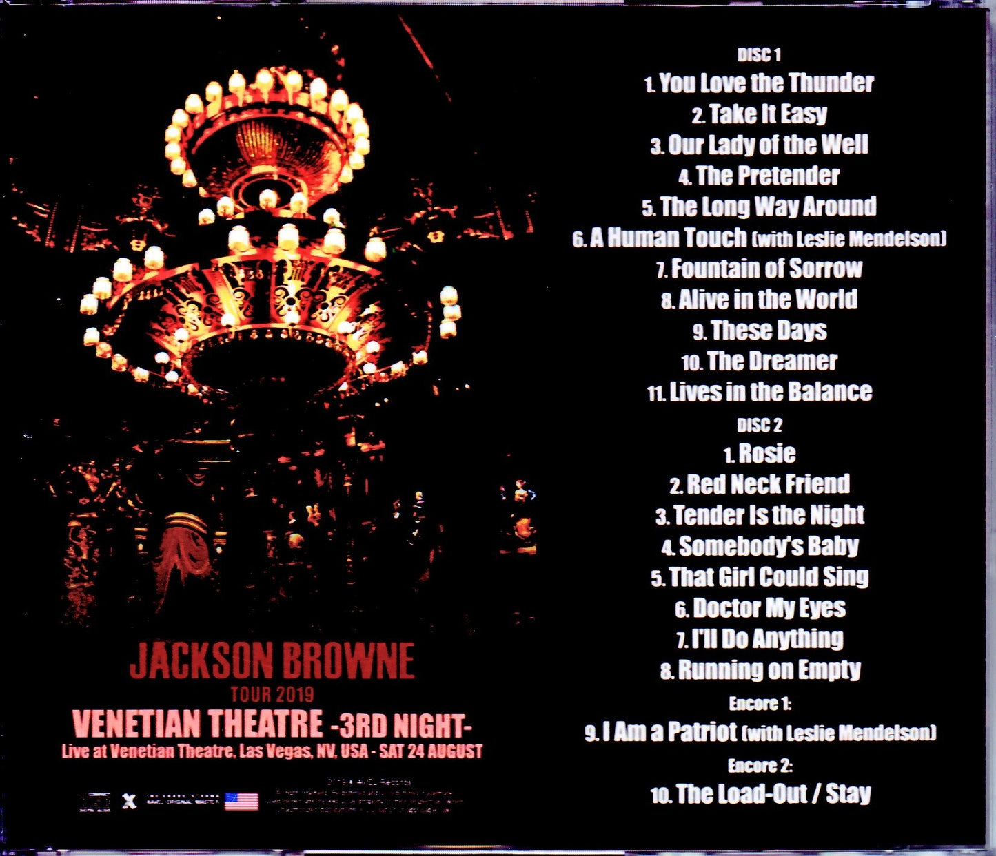 Jackson Browne/NV,USA 8.24.2019 IEM Matrix Ver.