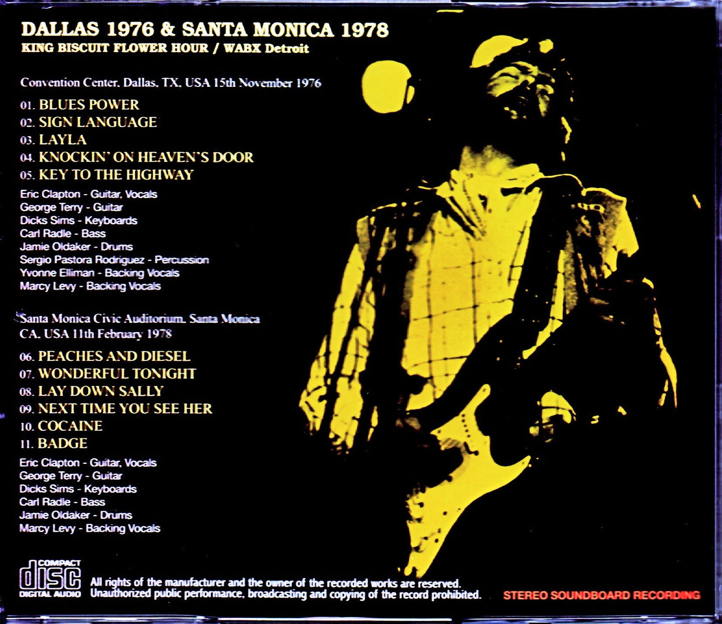 Eric Clapton/TX,USA 1976 & more