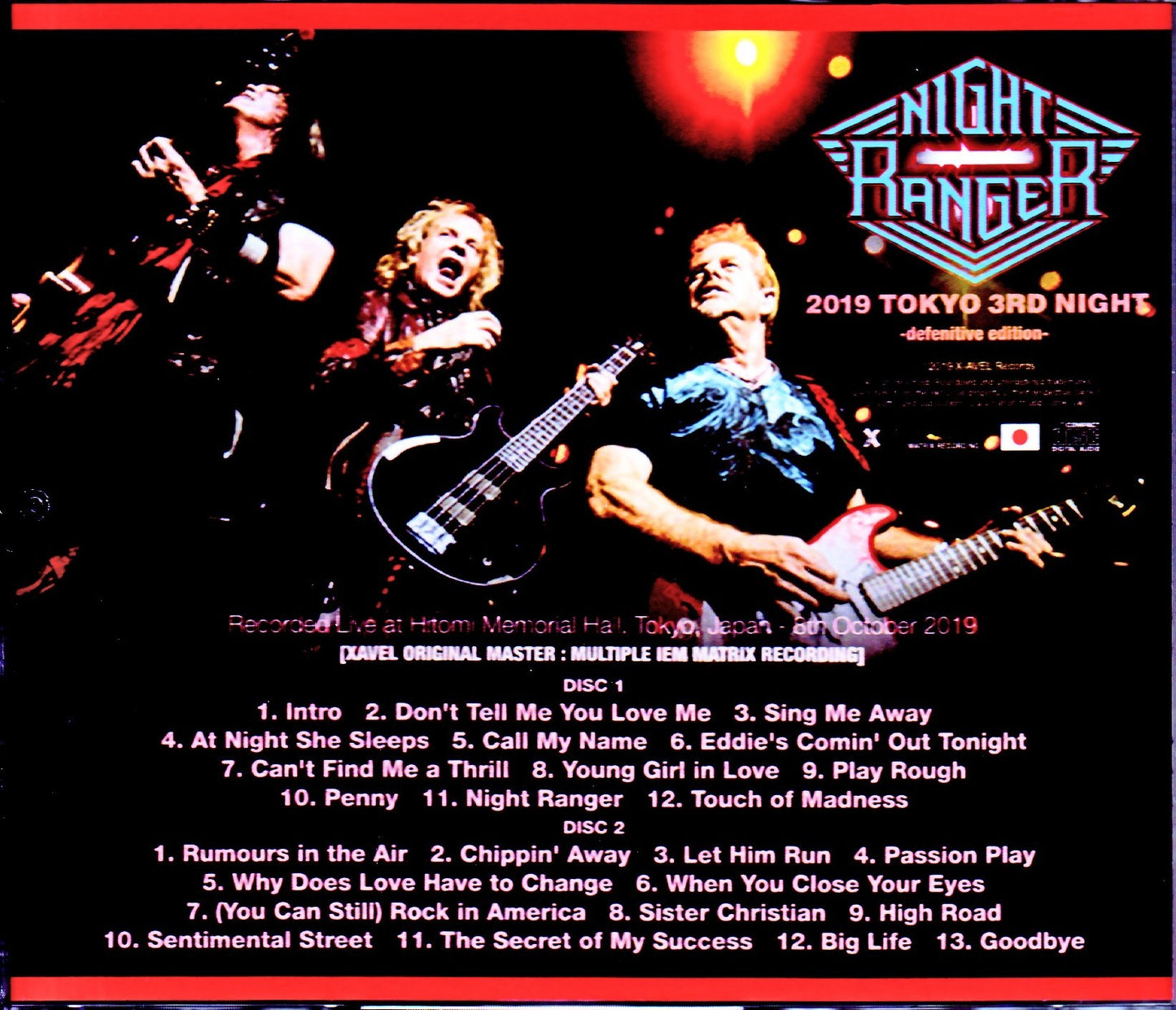Night Ranger/Tokyo,Japan 10.8.2019 IEM Matrix Ver.