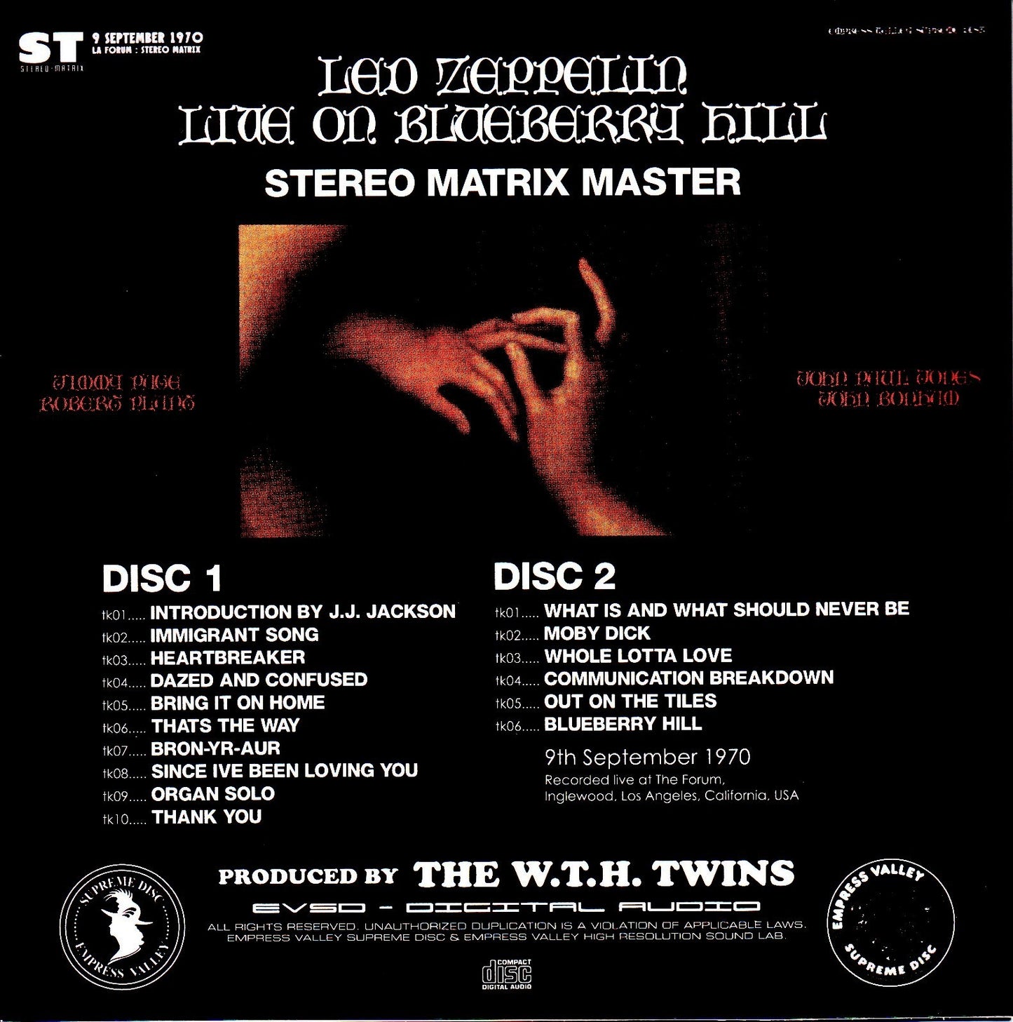 Led Zeppelin/CA,USA 9.4.1970 Stereo Matrix Master