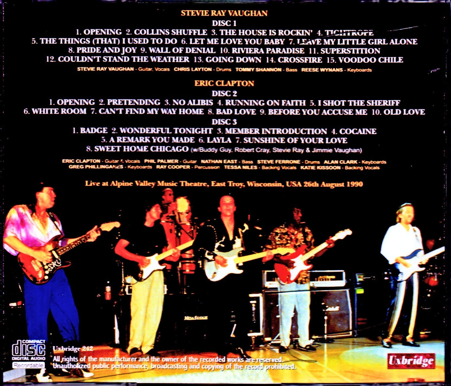 Eric Clapton,Stevie Ray Vaughan/WI,USA 1990