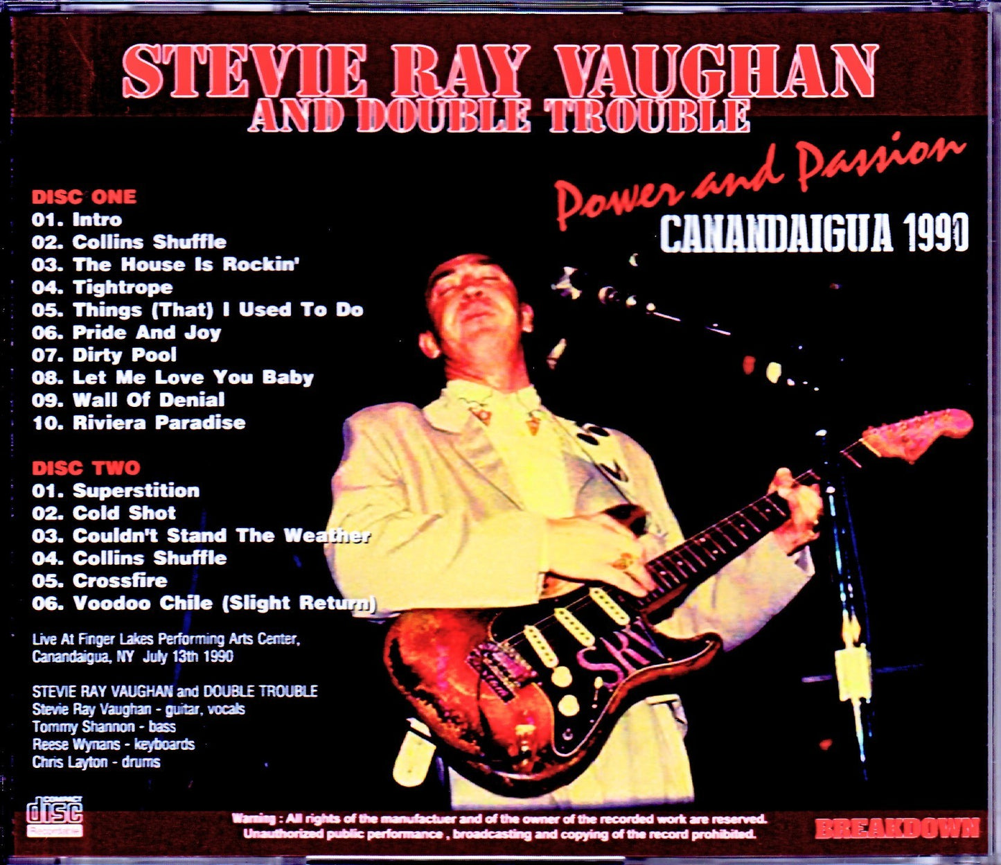 Stevie Ray Vaughan/NY,USA 1990