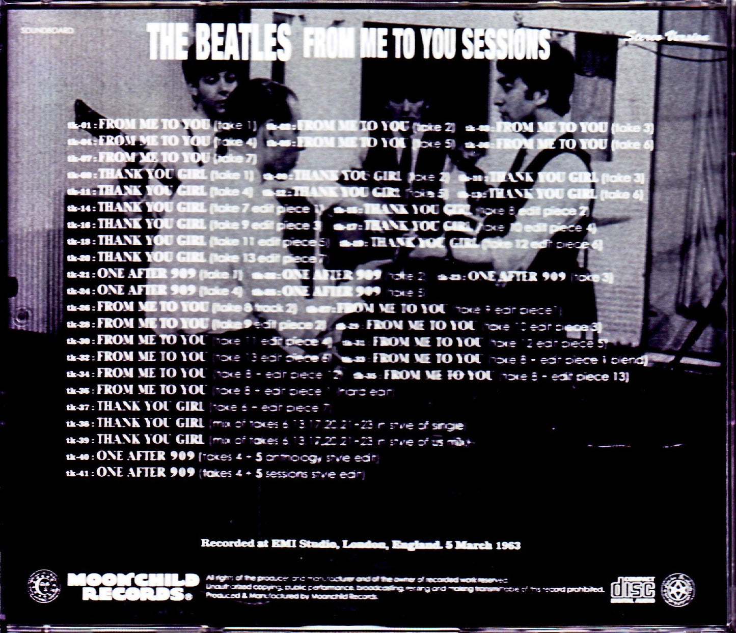 Beatles/From Me to You Sessions London,UK 1963