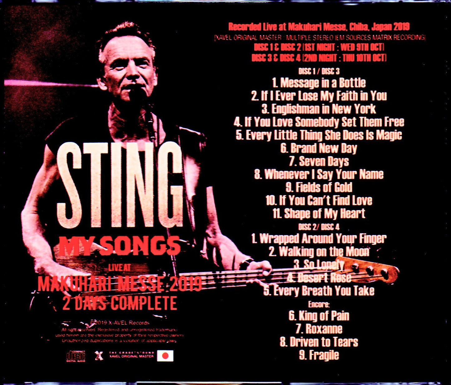 Sting/Chiba,Japan 2019 2 Days Complete IEM Matraix Ver