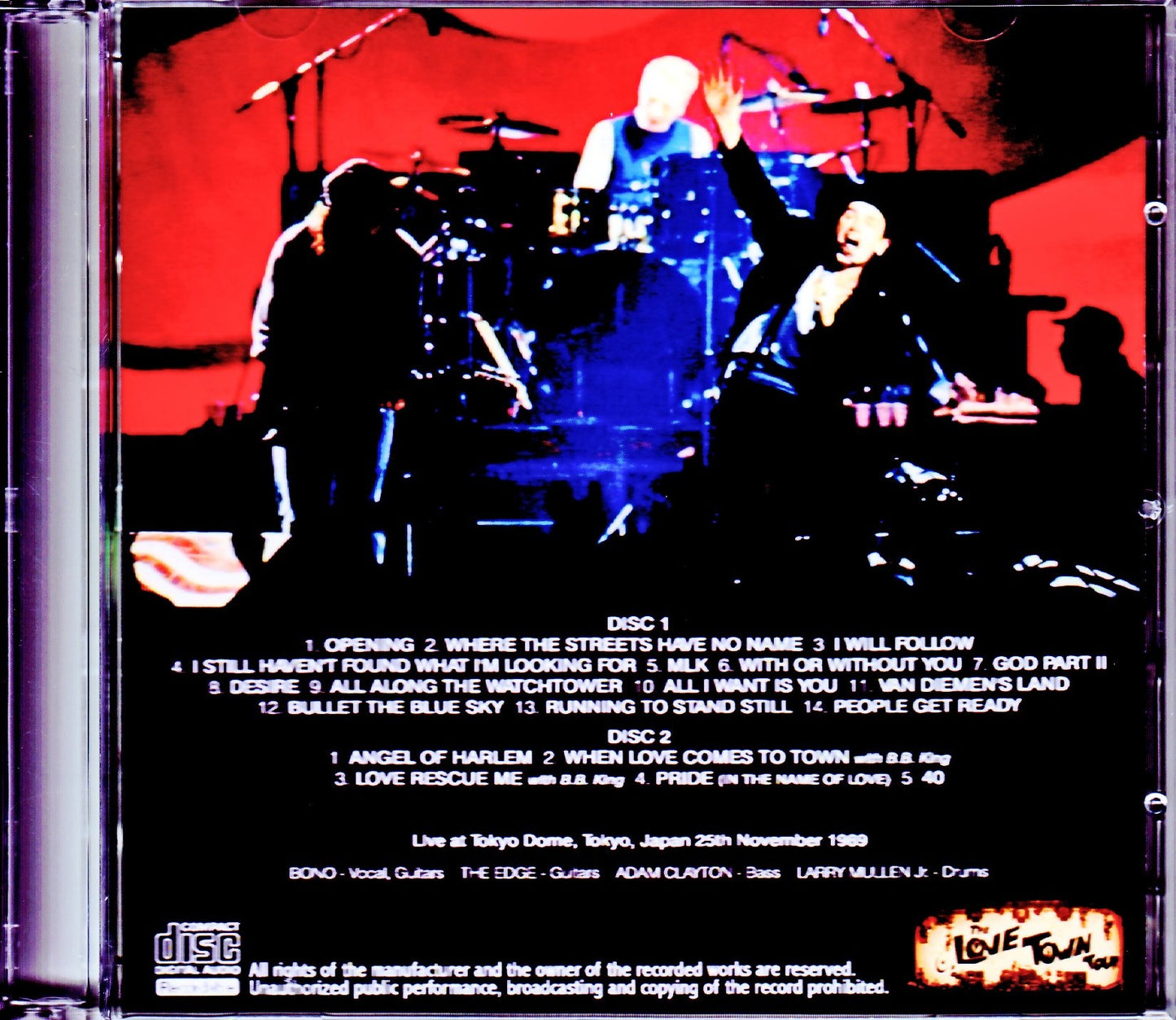 U2/Tokyo,Japan 11.25.1989 Another Seat Ver.