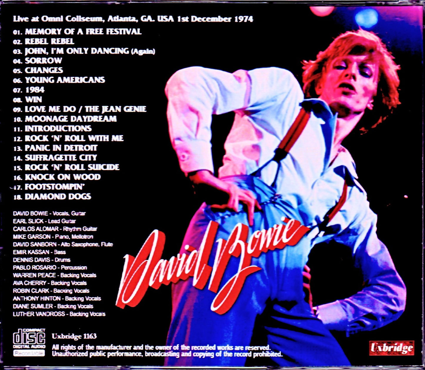 David Bowie/GA, USA 1974