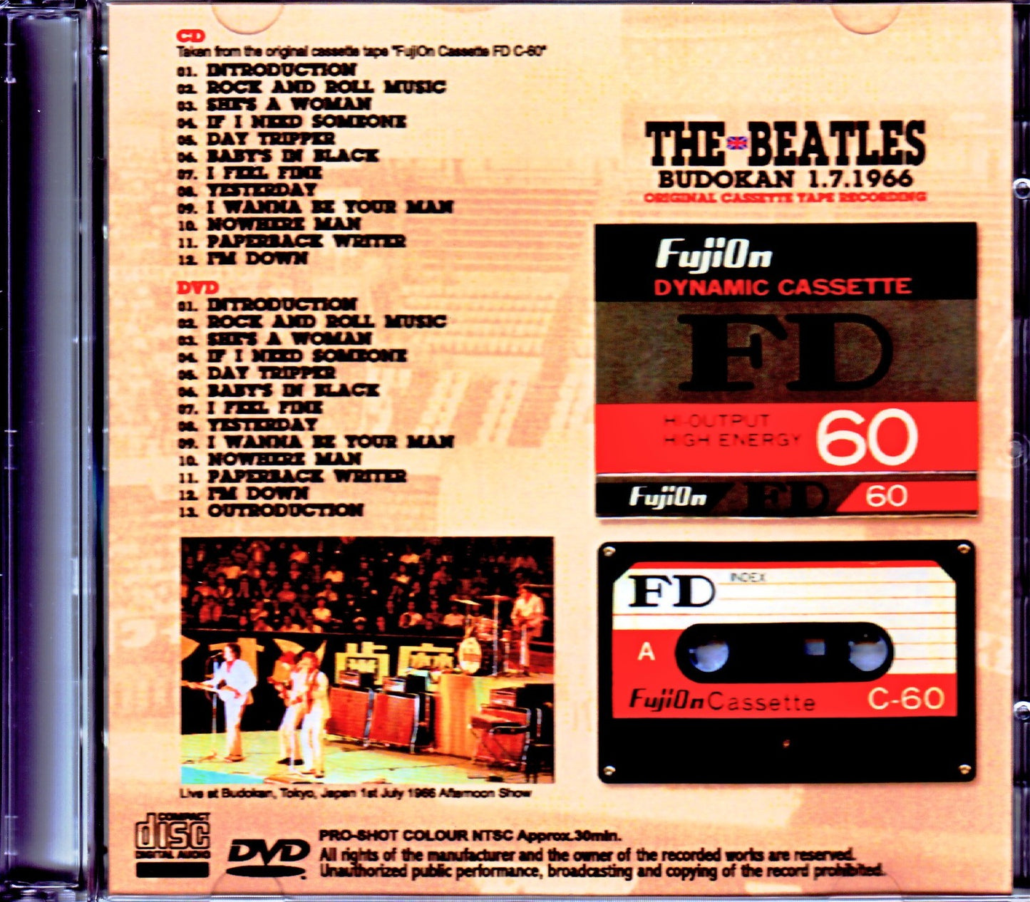Beatles/Tokyo,Japan 7.1.1966 Original Cassette Tape Recording
