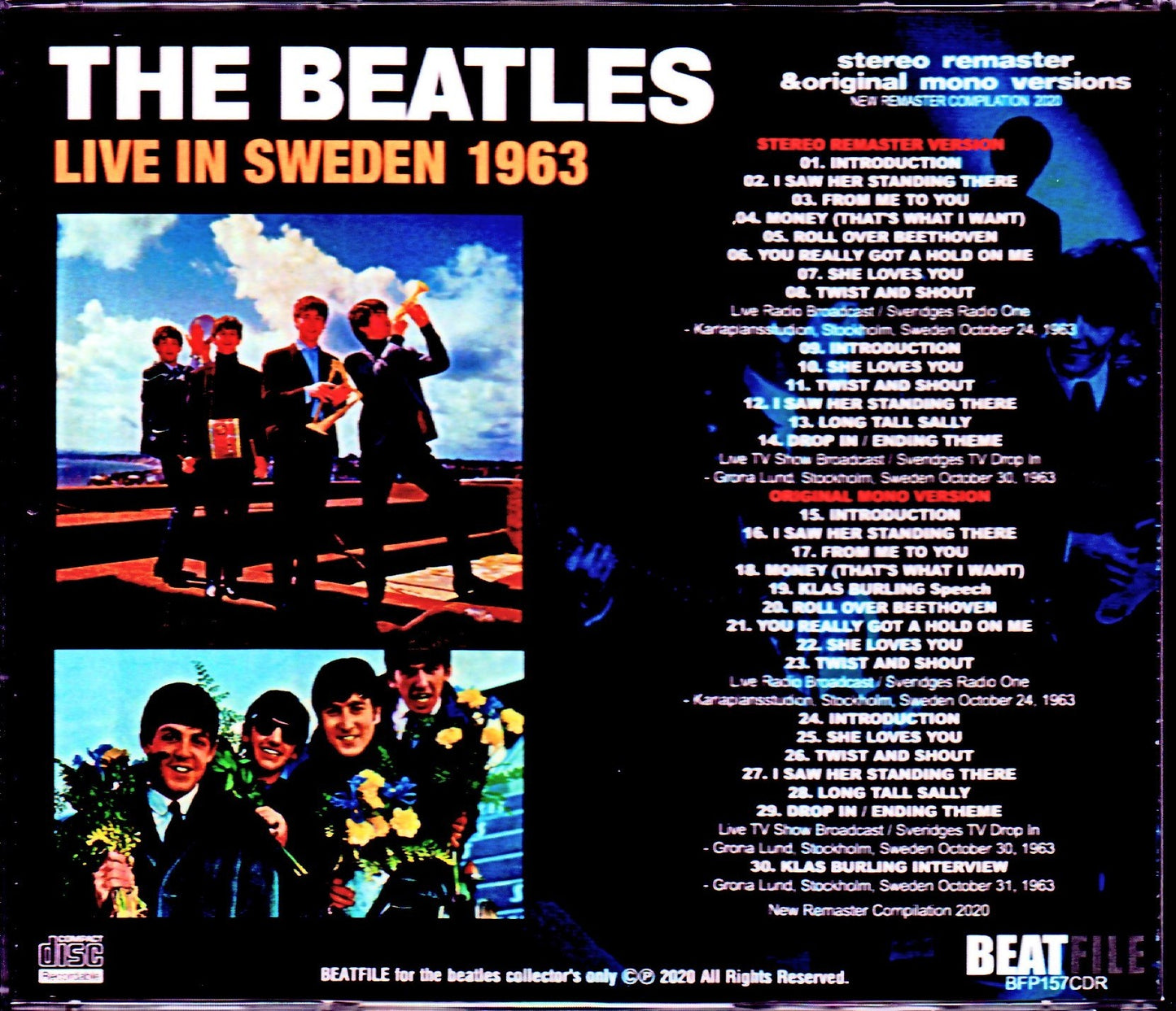 Beatles/Sweden 1963 Stereo Remaster & Original mono Versions