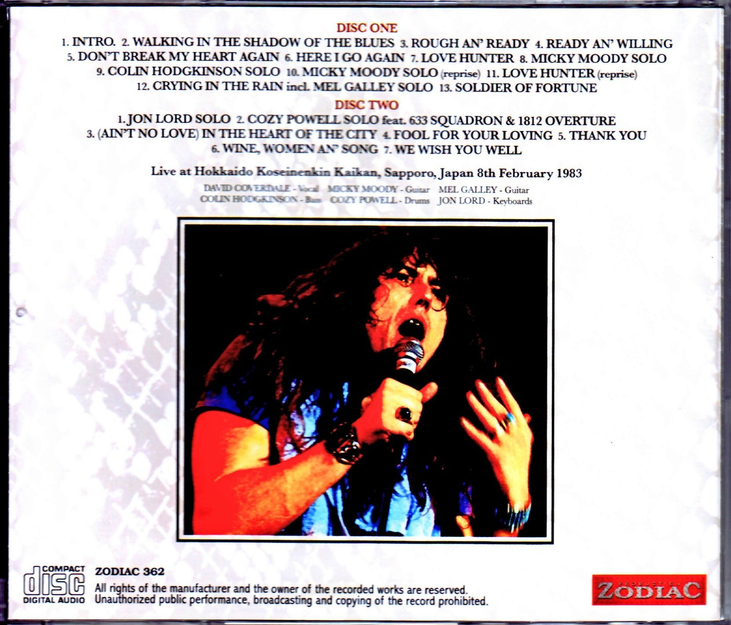 Whitesnake/Sapporo,Japan 2.8.1983