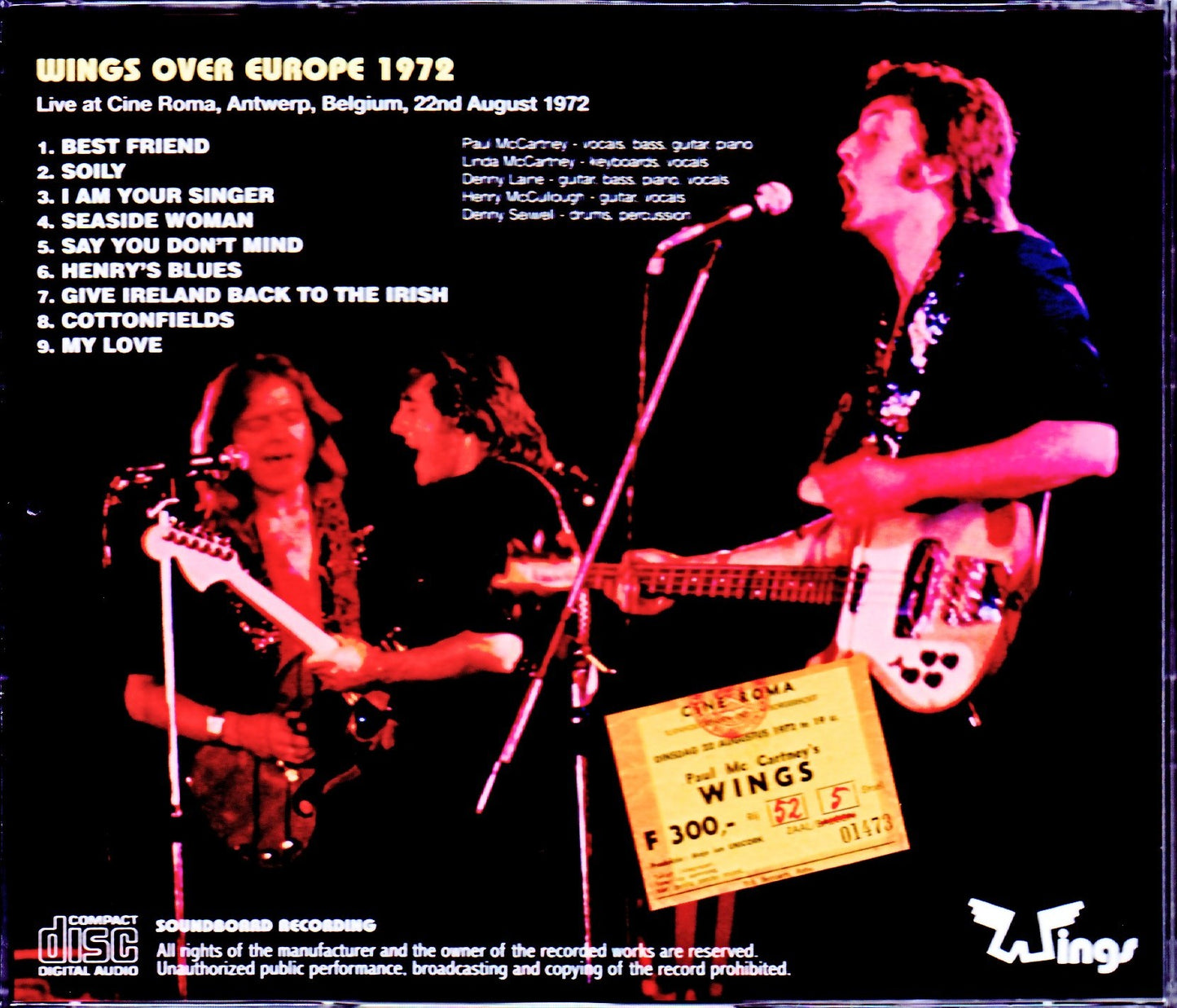 Paul McCartney,Wings/Belgium 1972 Update