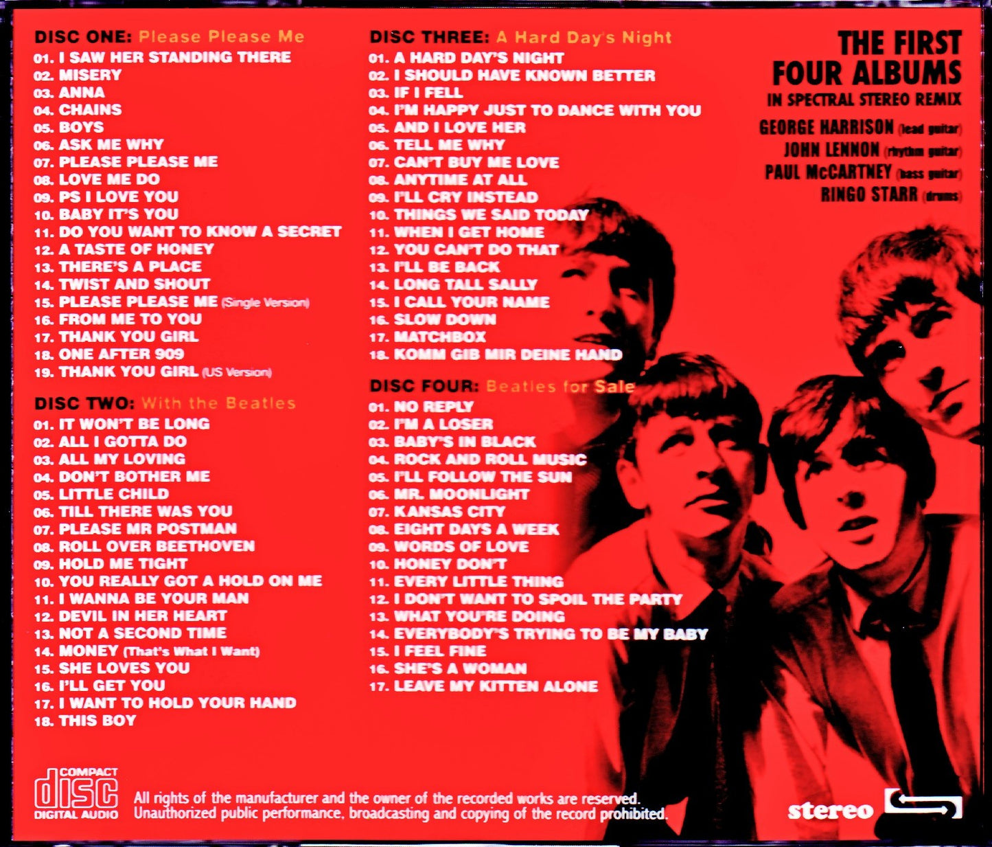 Beatles/First Four Albums in Spectral Stereo Remix
