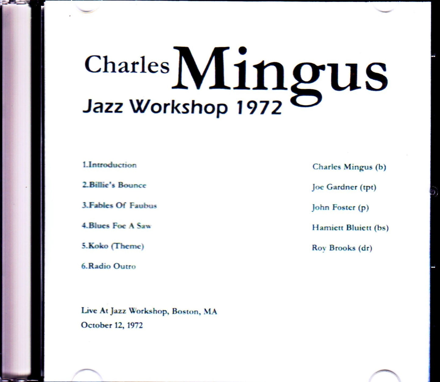 Charles Mingus/MA, USA 1972