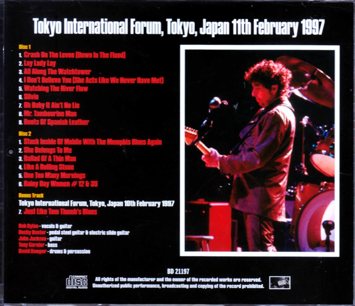 Bob Dylan/Tokyo, Japan 1997
