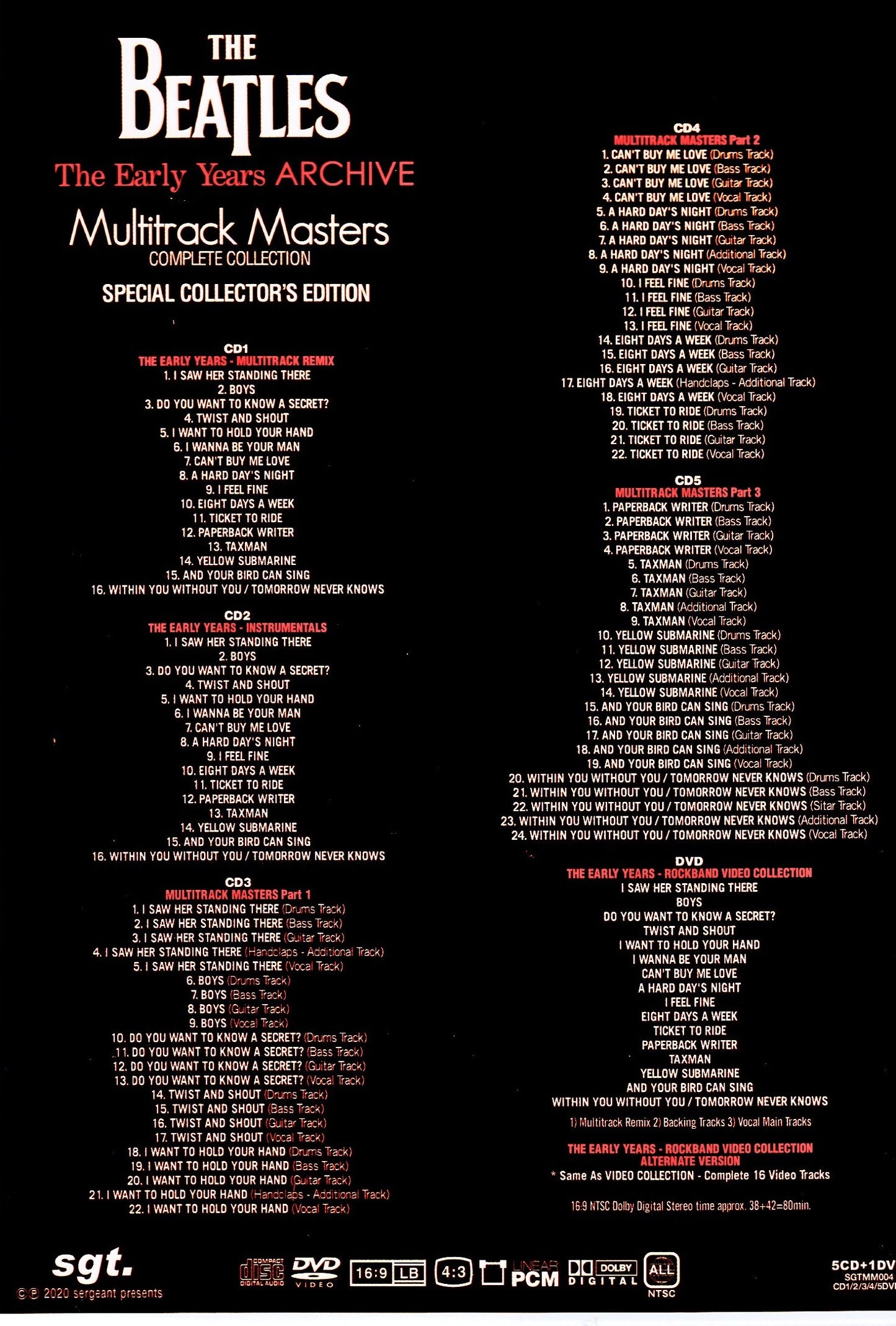 Beatles/The Early Years Archive Multitrack Masters Complete Collection
