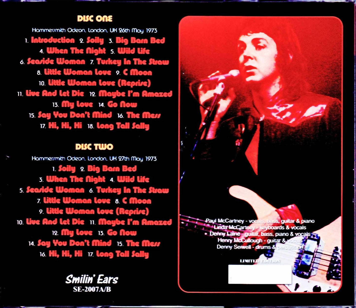Paul McCartney,Wings/London,UK 1973 2Days Remaster