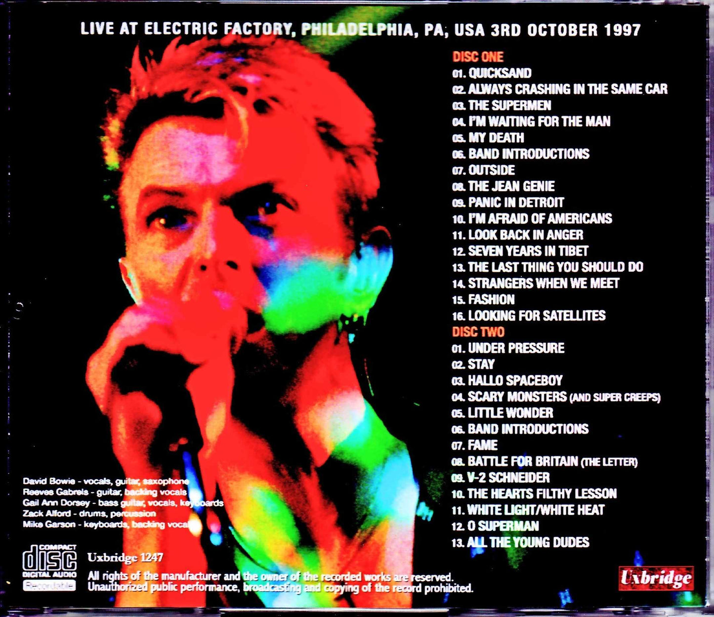 David Bowie/PA,USA 10.3.1997