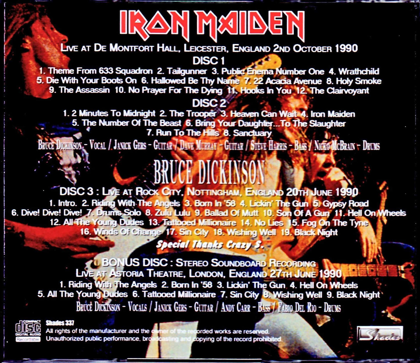 Iron Maiden,Bruce Dickinson/UK 1190 Collection