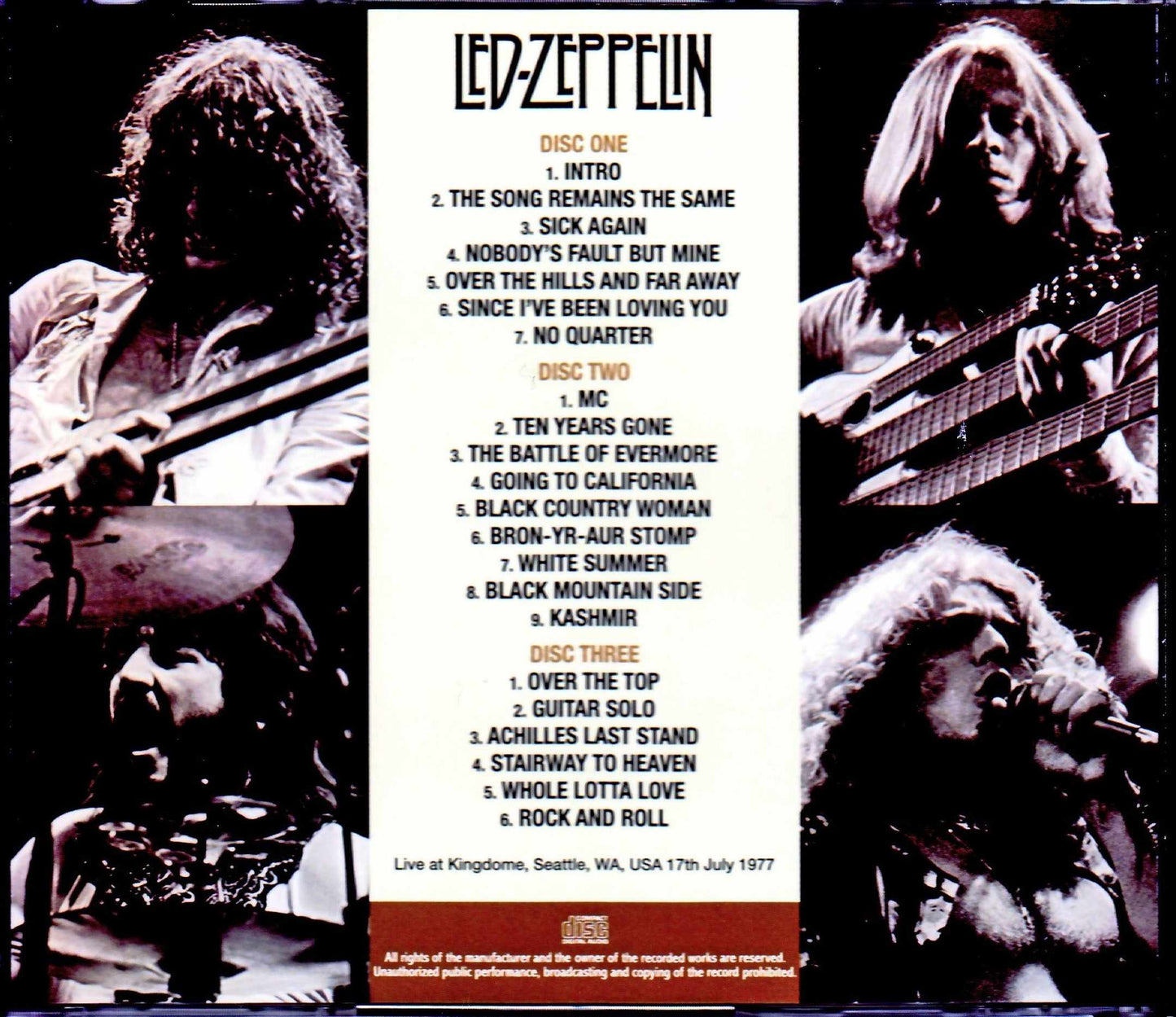 Led Zeppelin/WA, USA 1977 Upgrade