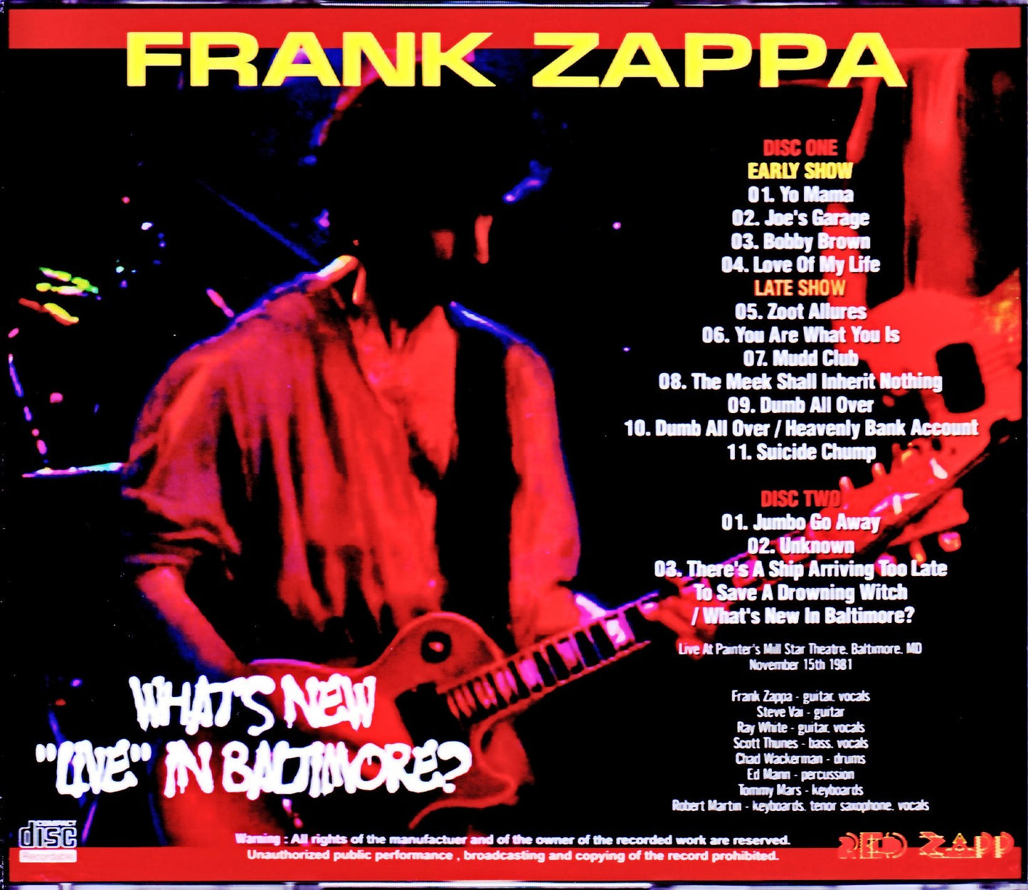 Frank Zappa/MD, USA 1981
