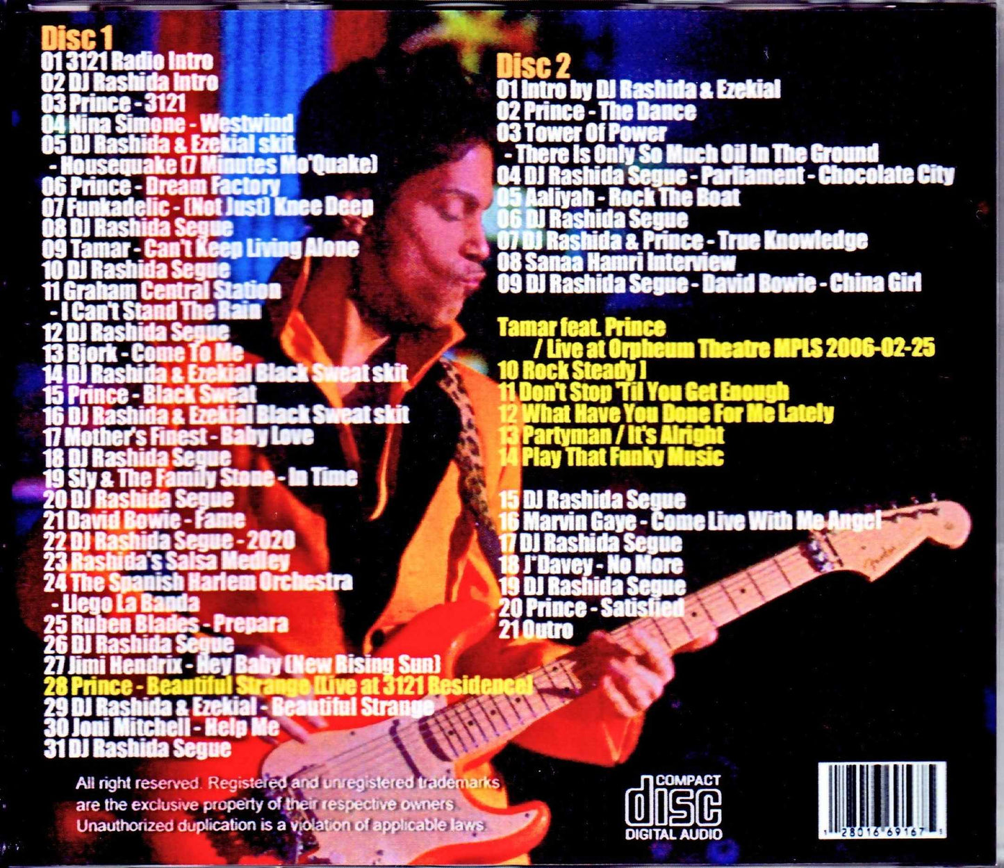 Prince,DJ Rahida/3121 & Milk Honey Promotion Radio Broadcast Demos