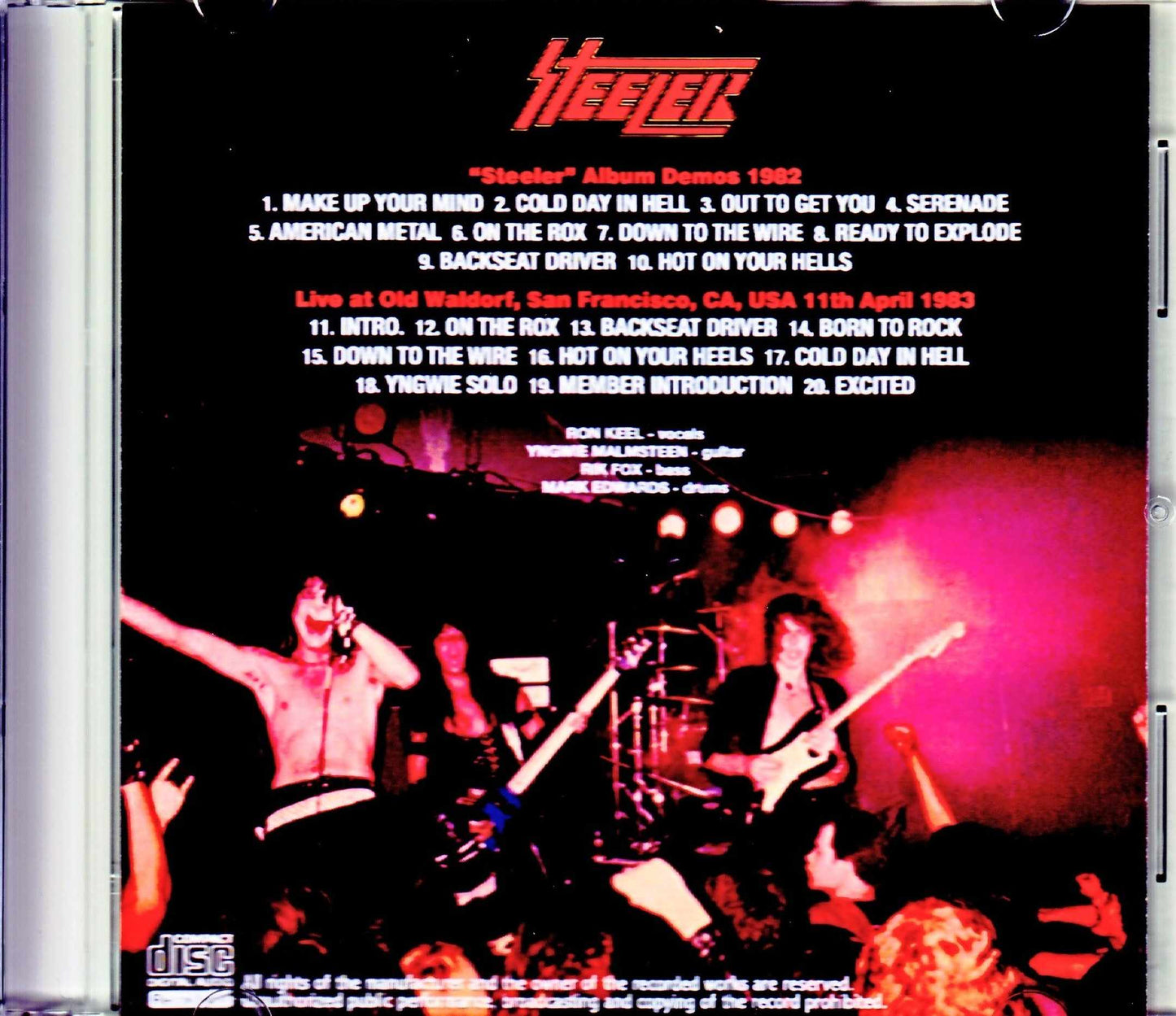 Steeler, Yngwie Malmsteen/Steeler Album Demos 1982 & more