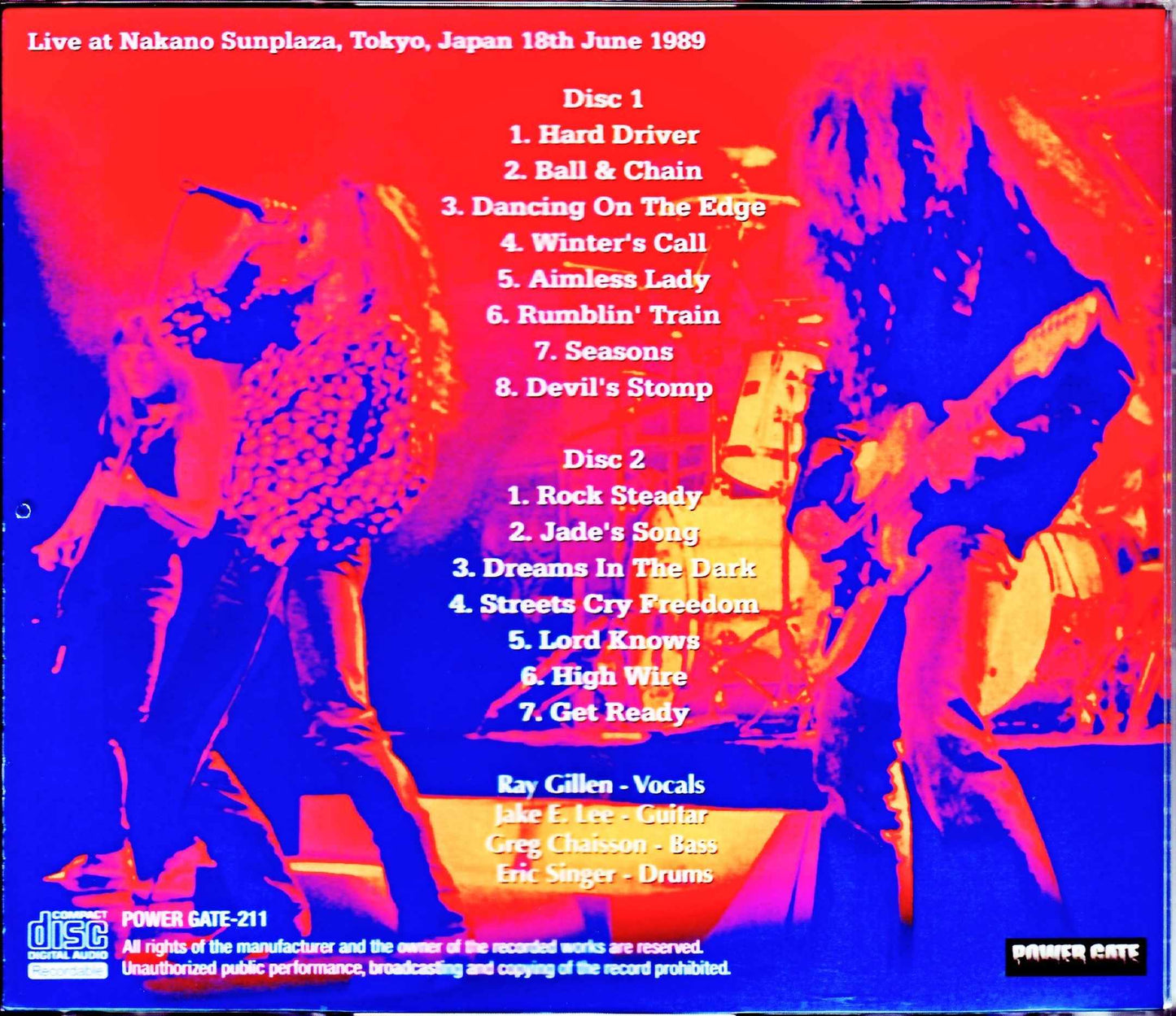 Badlands Jake E. Lee/Tokyo,Japan 6.18.1989