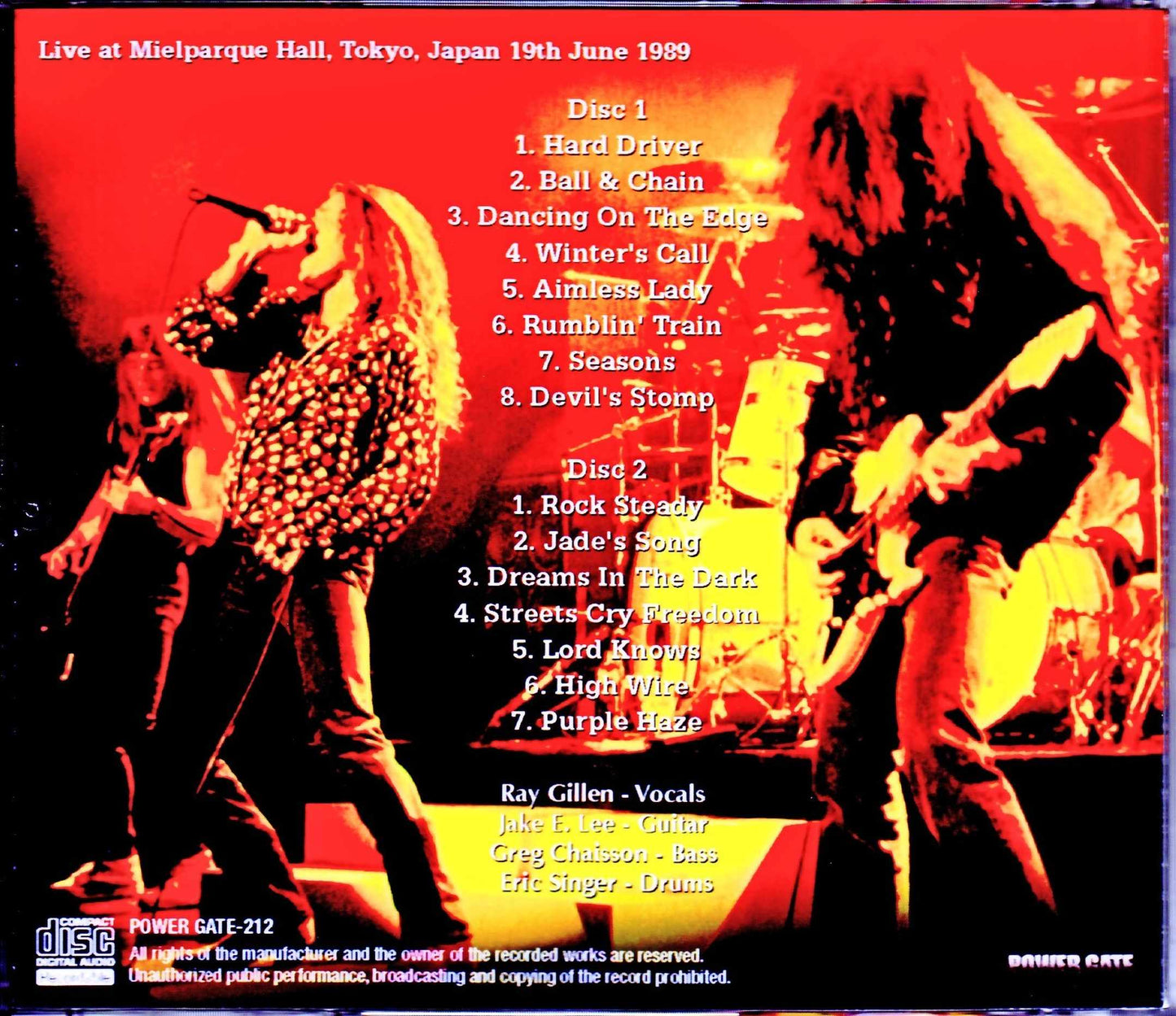 Badlands Jake E. Lee/Tokyo,Japan 6.19.1989