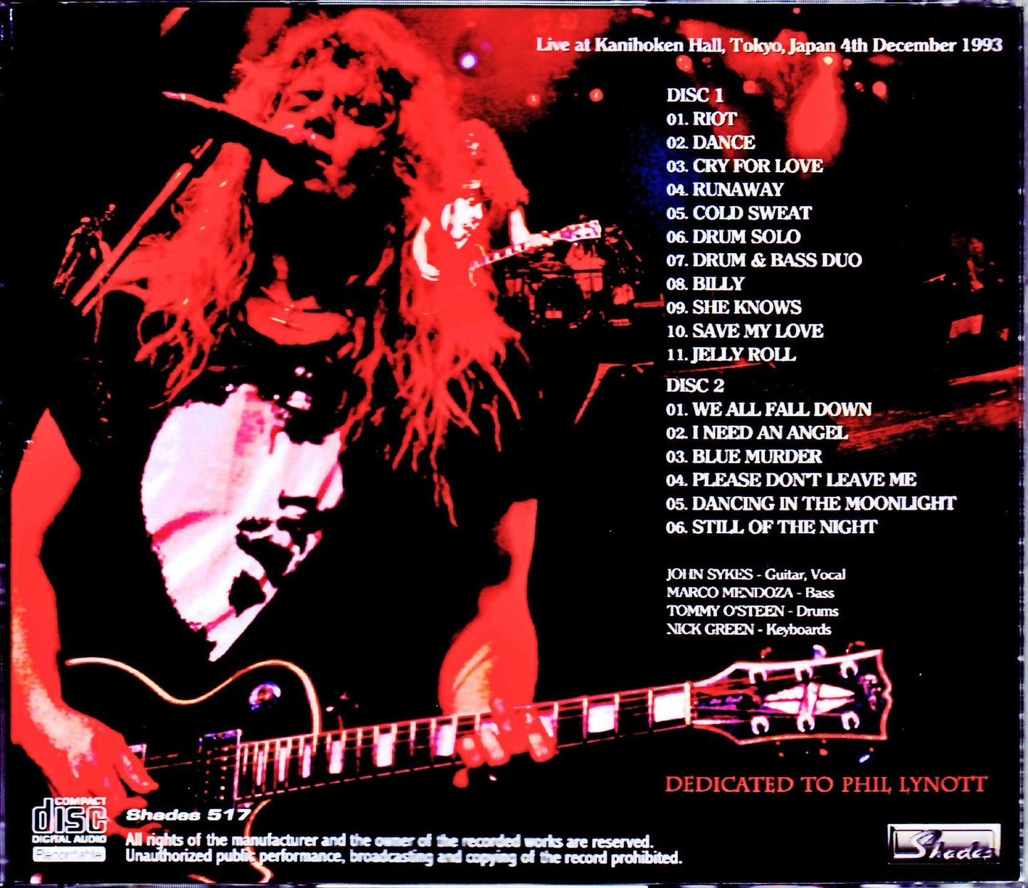 Blue Murder John Sykes/Tokyo,Japan 12.4.1993