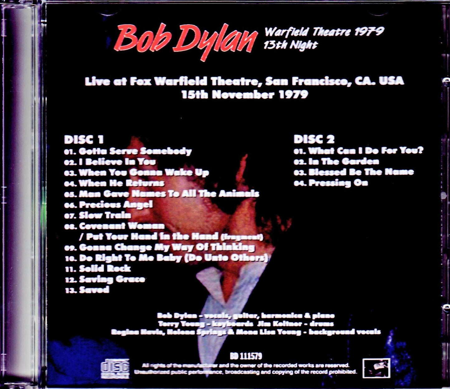 Bob Dylan/CA,USA 11.15.1979
