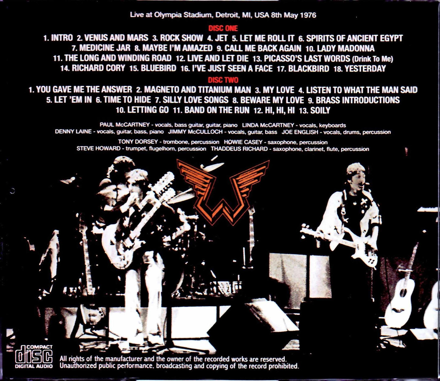 Paul McCartney,Wings/MI,USA 1976 Upgrade