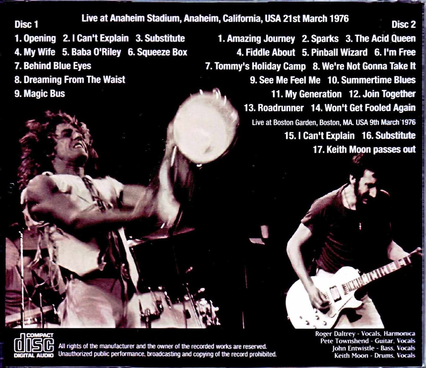 The Who/CA,USA 1976 & more