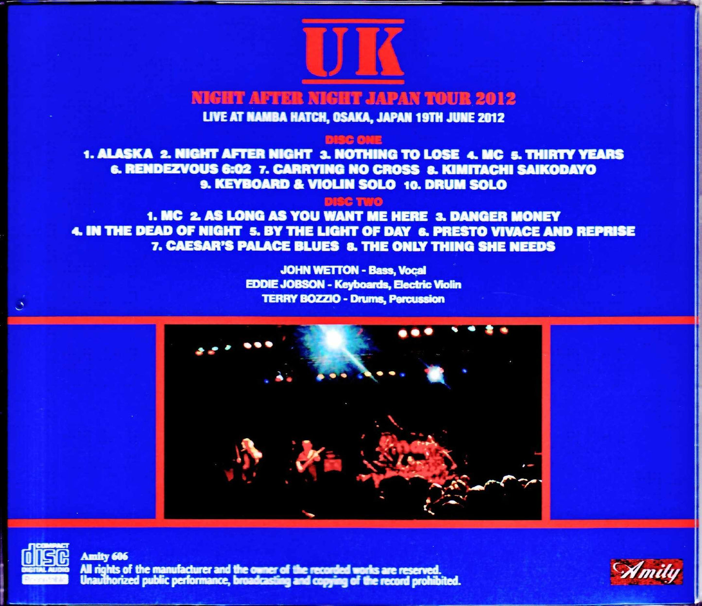 UK Eddie Jobson,John Wetton/Osaka,Japan 2012