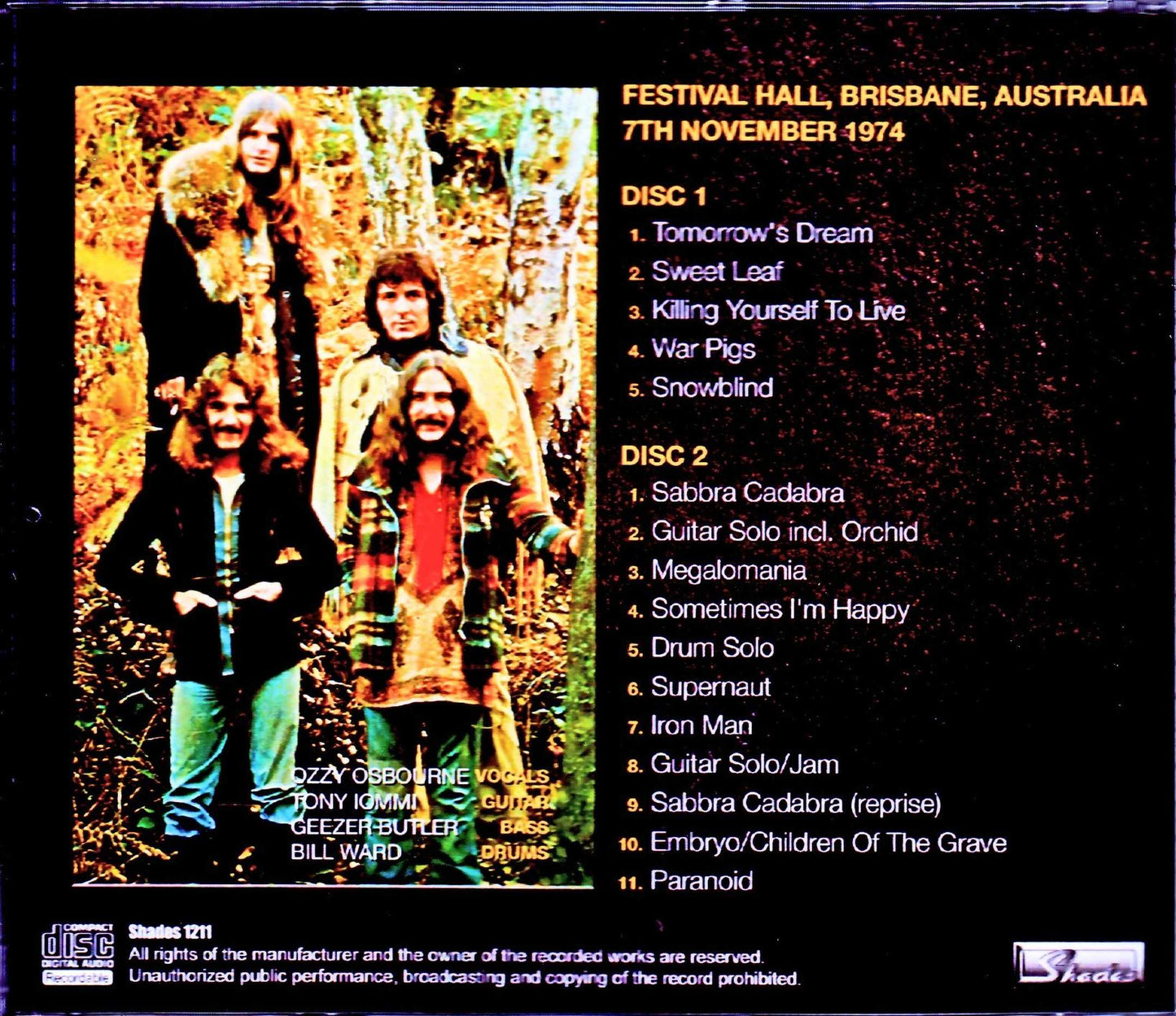 Black Sabbath/Australia 1974